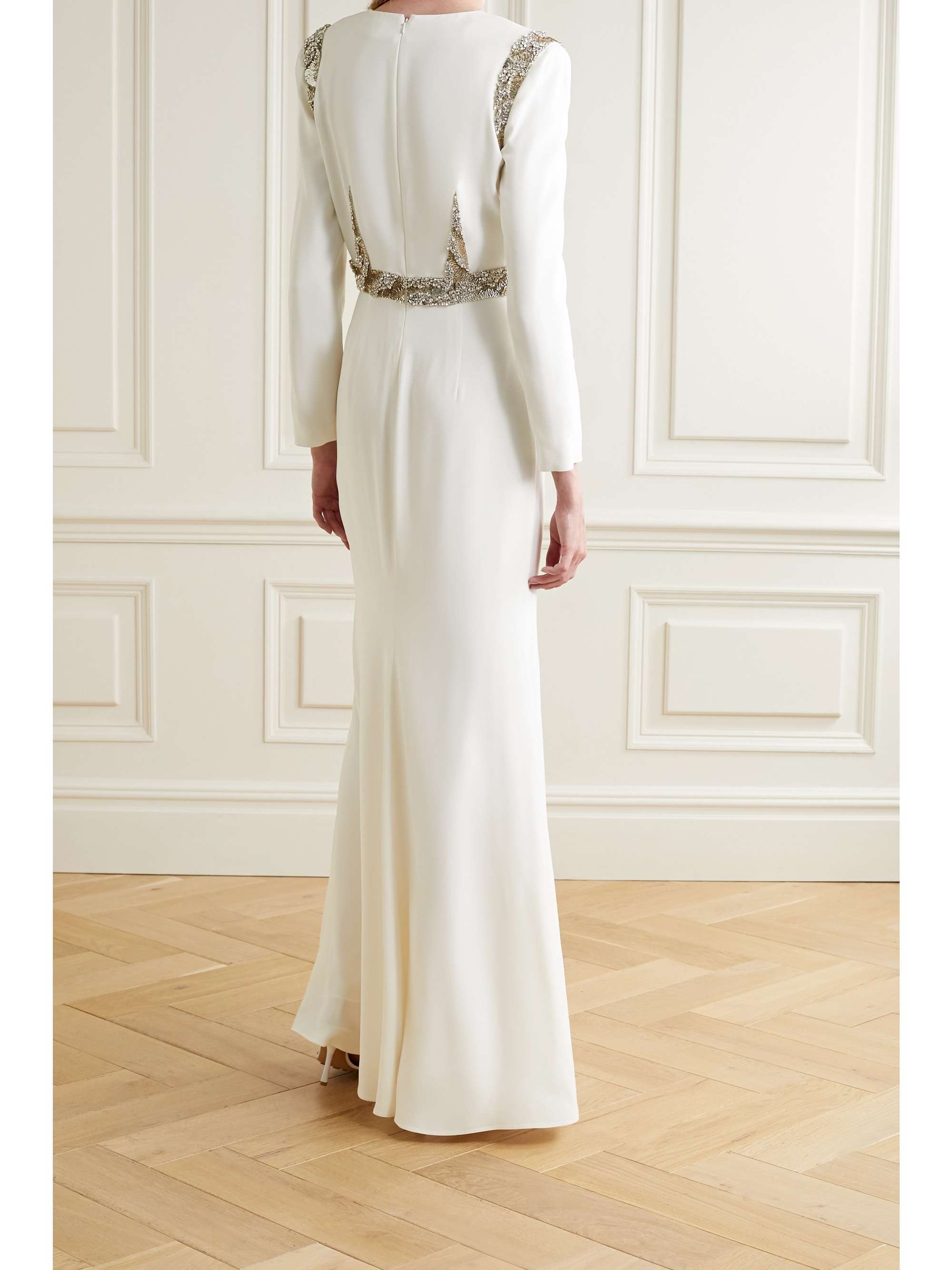 MCQUEEN Embellished crepe gown