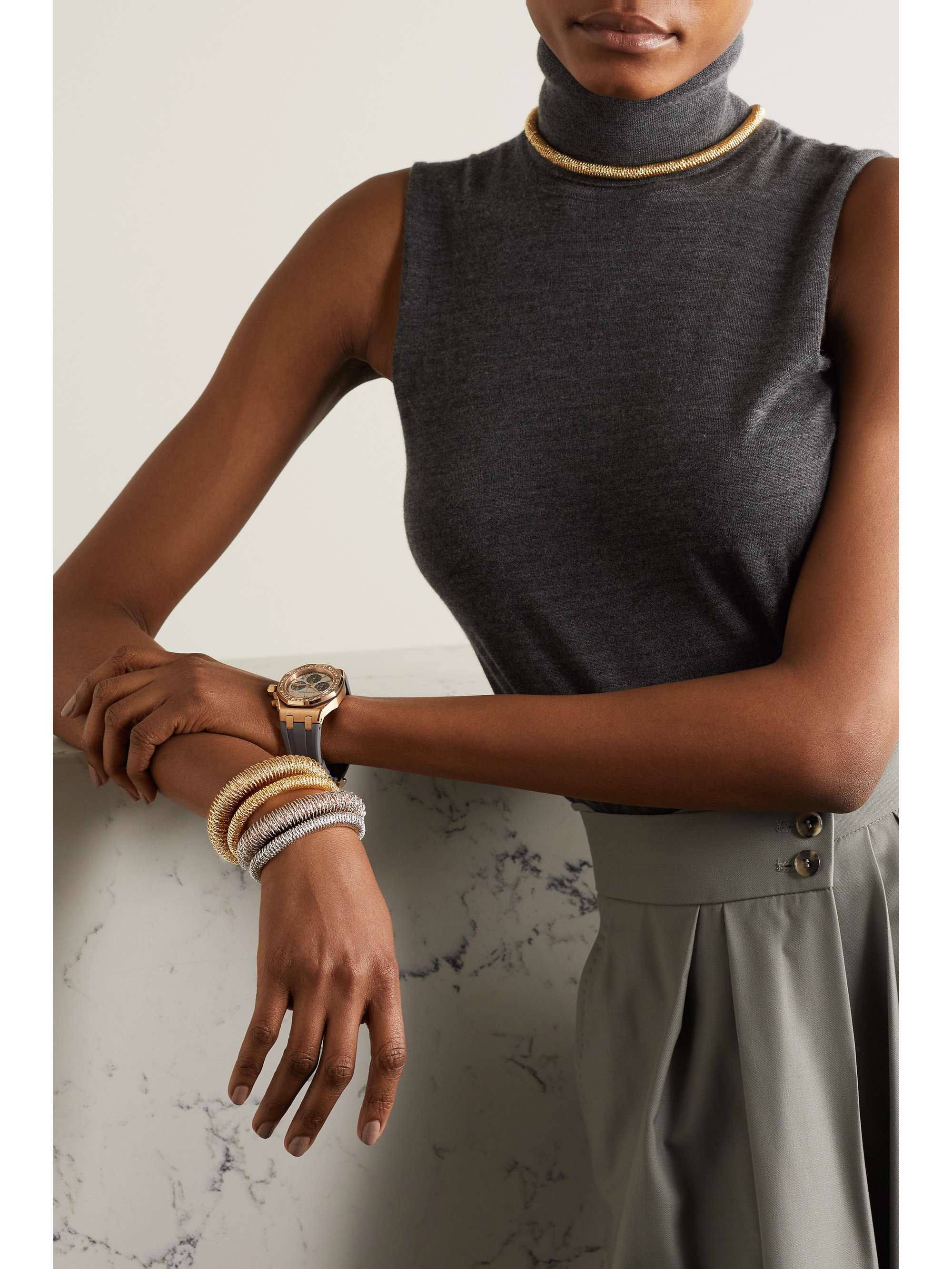 CAROLINA BUCCI K.I.S.S. Large 18-karat yellow and white gold bracelet