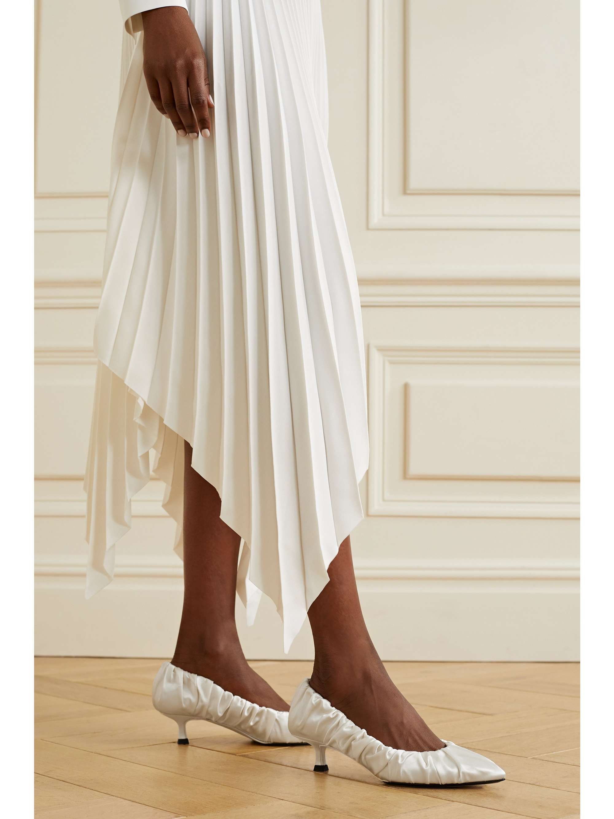 KHAITE Palermo gathered satin pumps