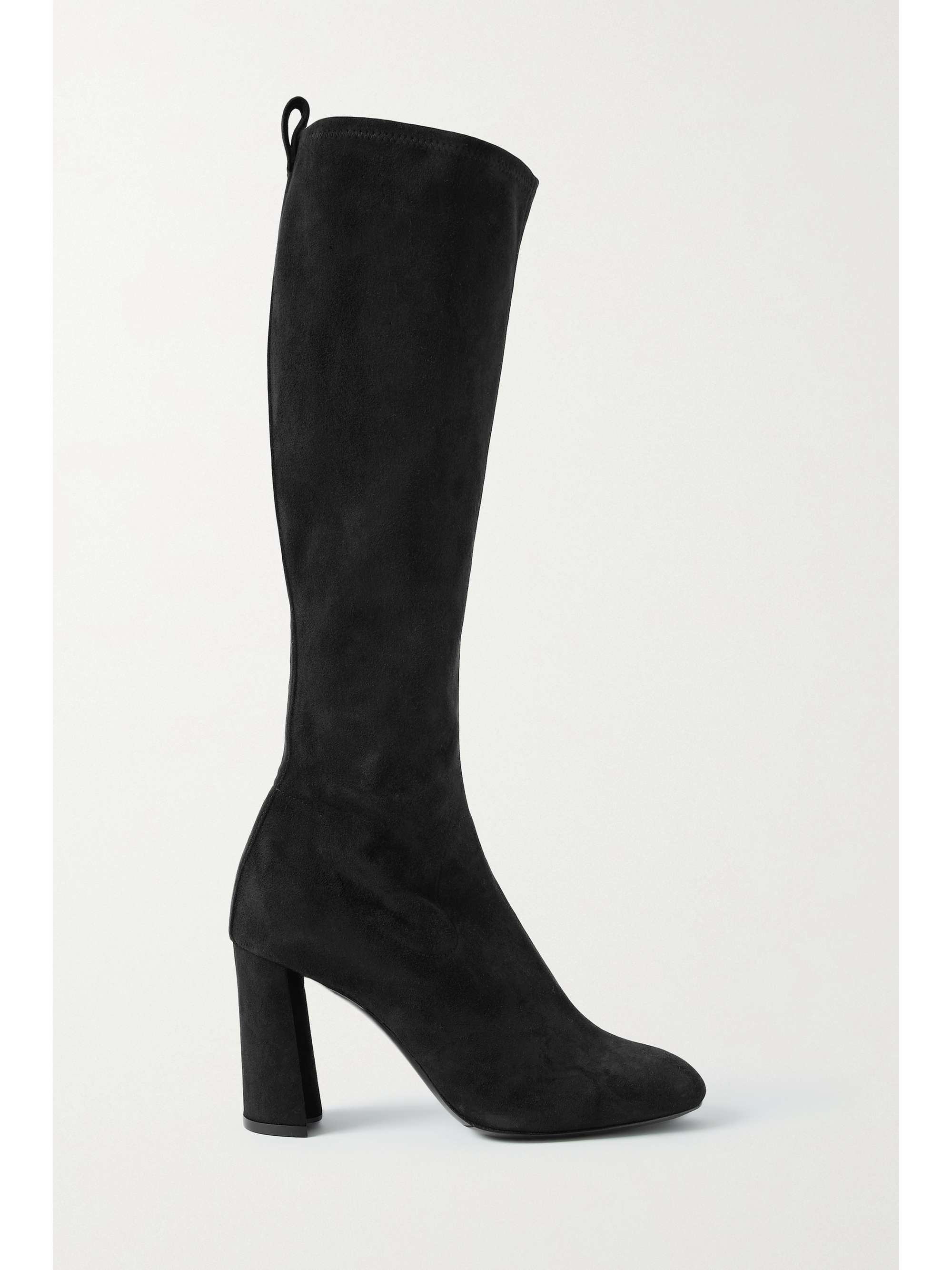 black suede stretch boots