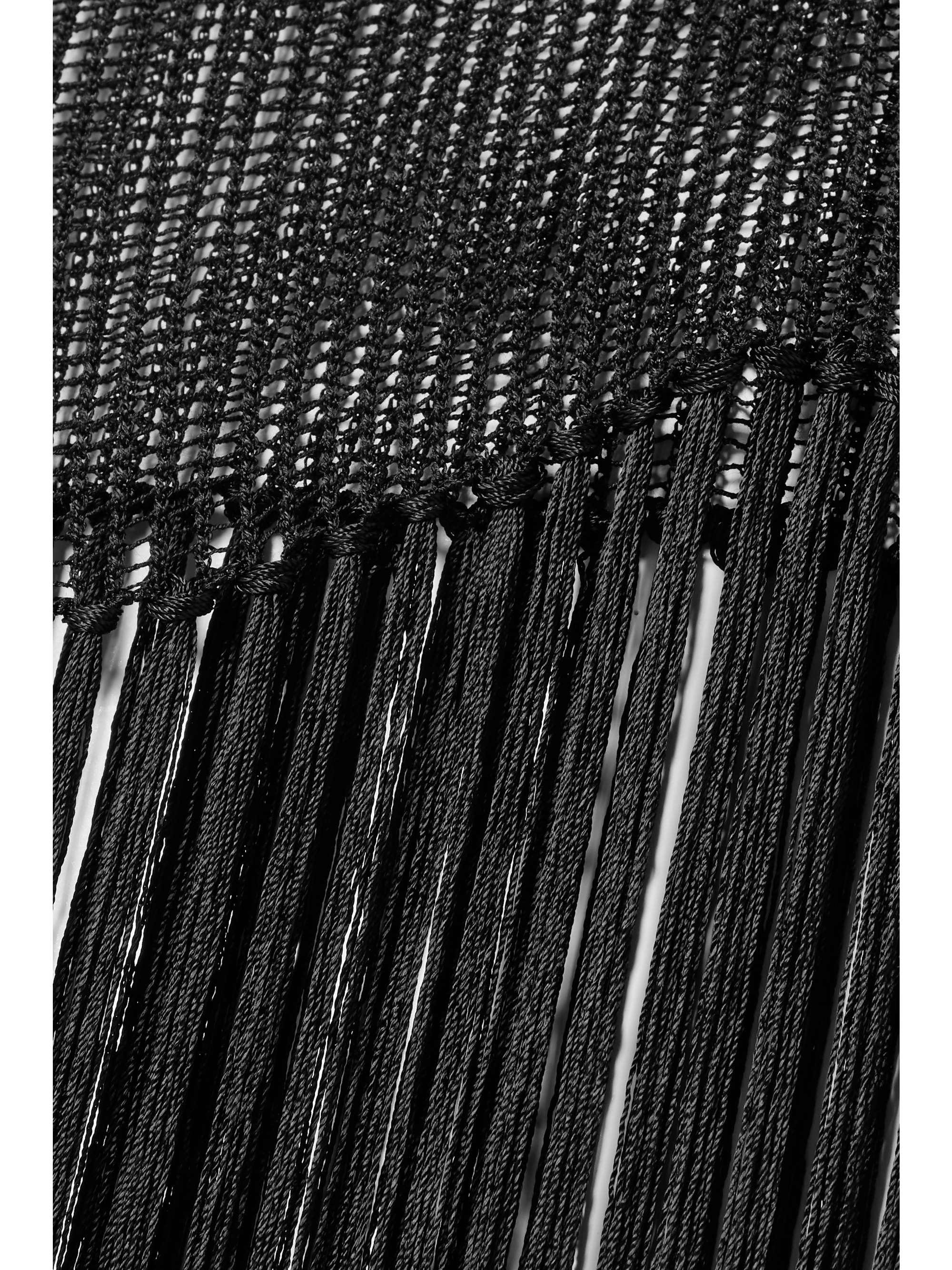 HELMUT LANG Fringed crocheted cotton-blend top
