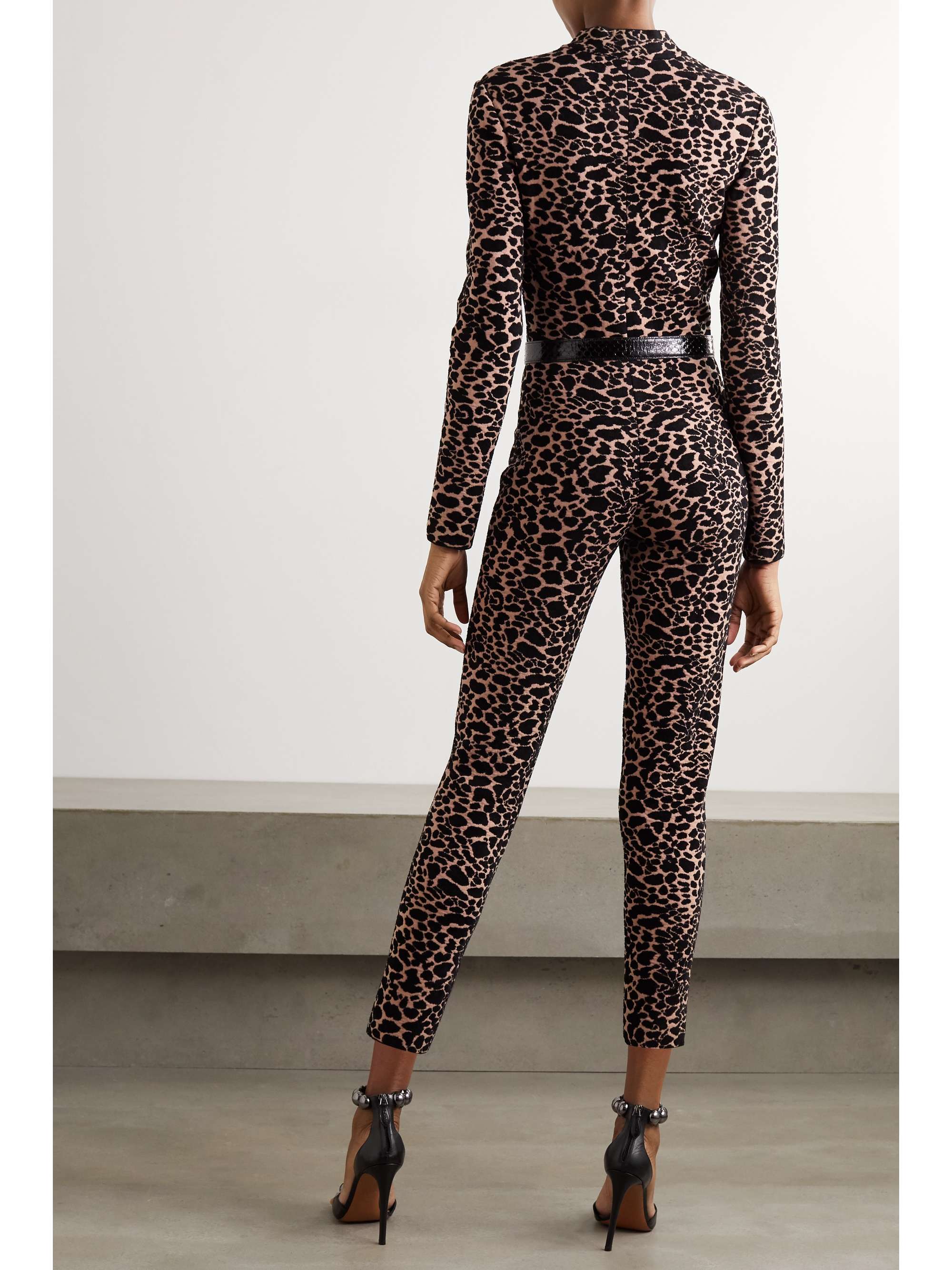 ALAÏA Leopard jacquard-knit jumpsuit