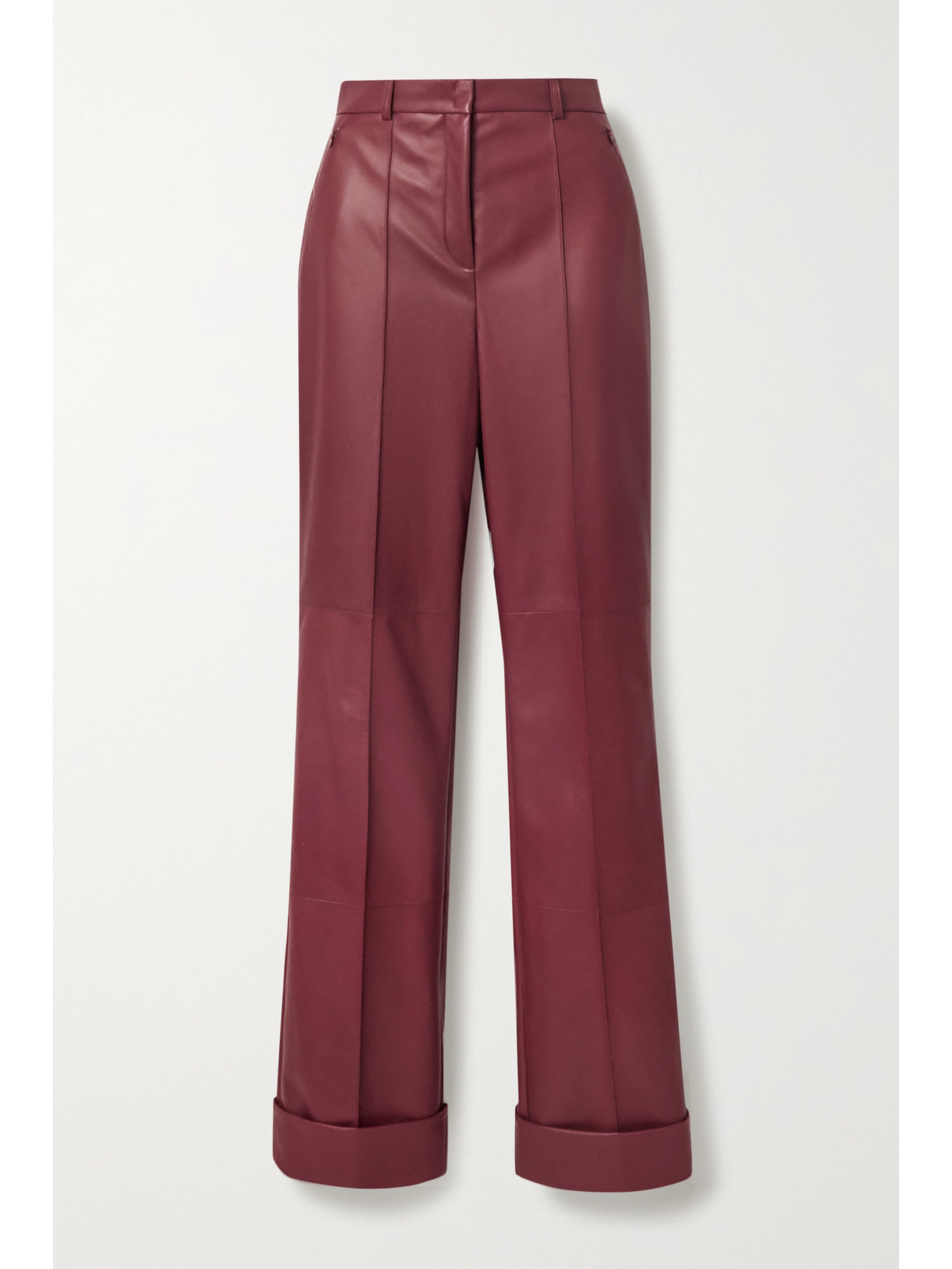 AKRIS LEATHER STRAIGHT-LEG PANTS