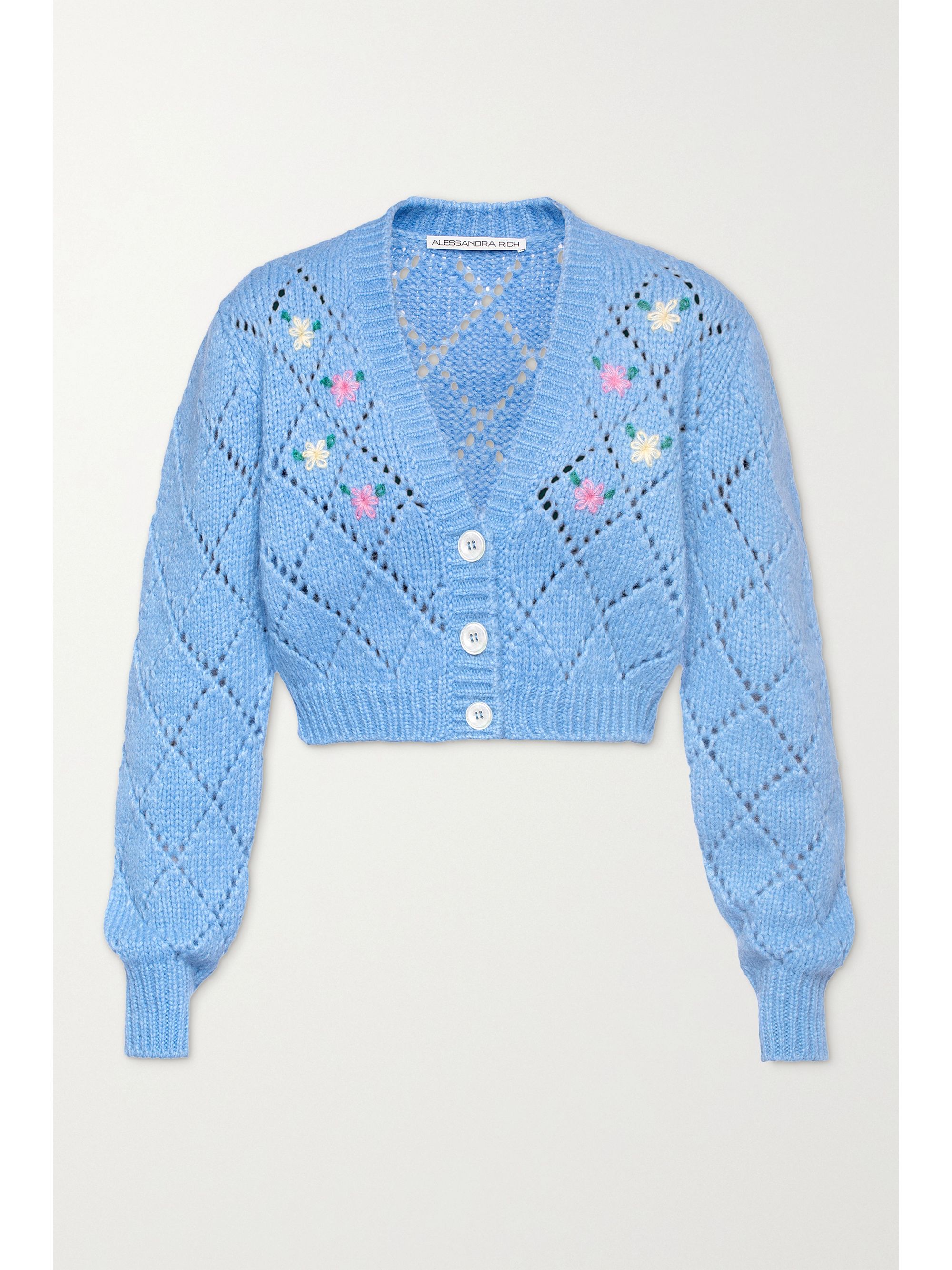 light blue cropped cardigan