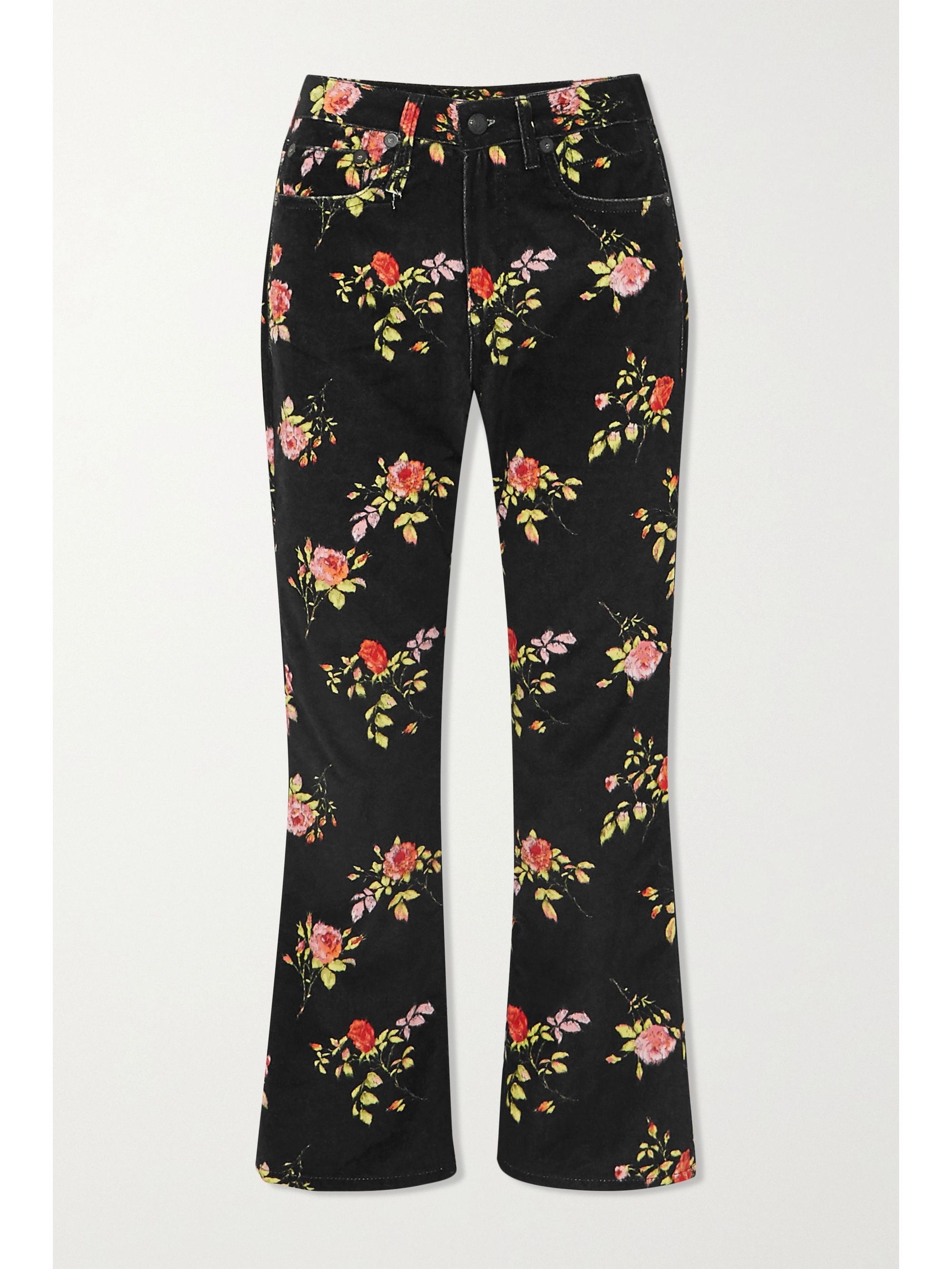floral flare jeans