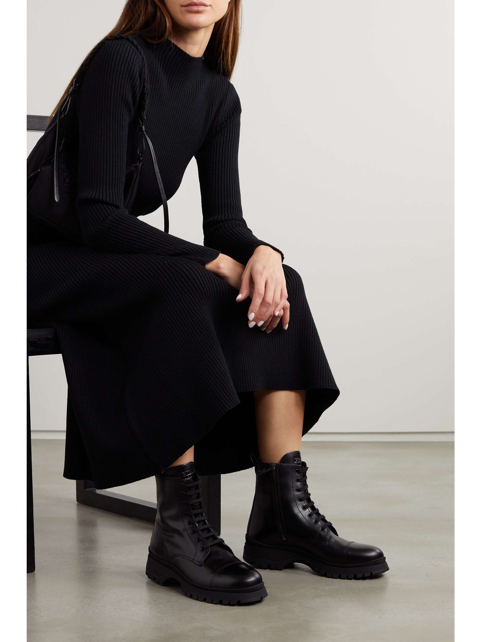 prada leather ankle boots