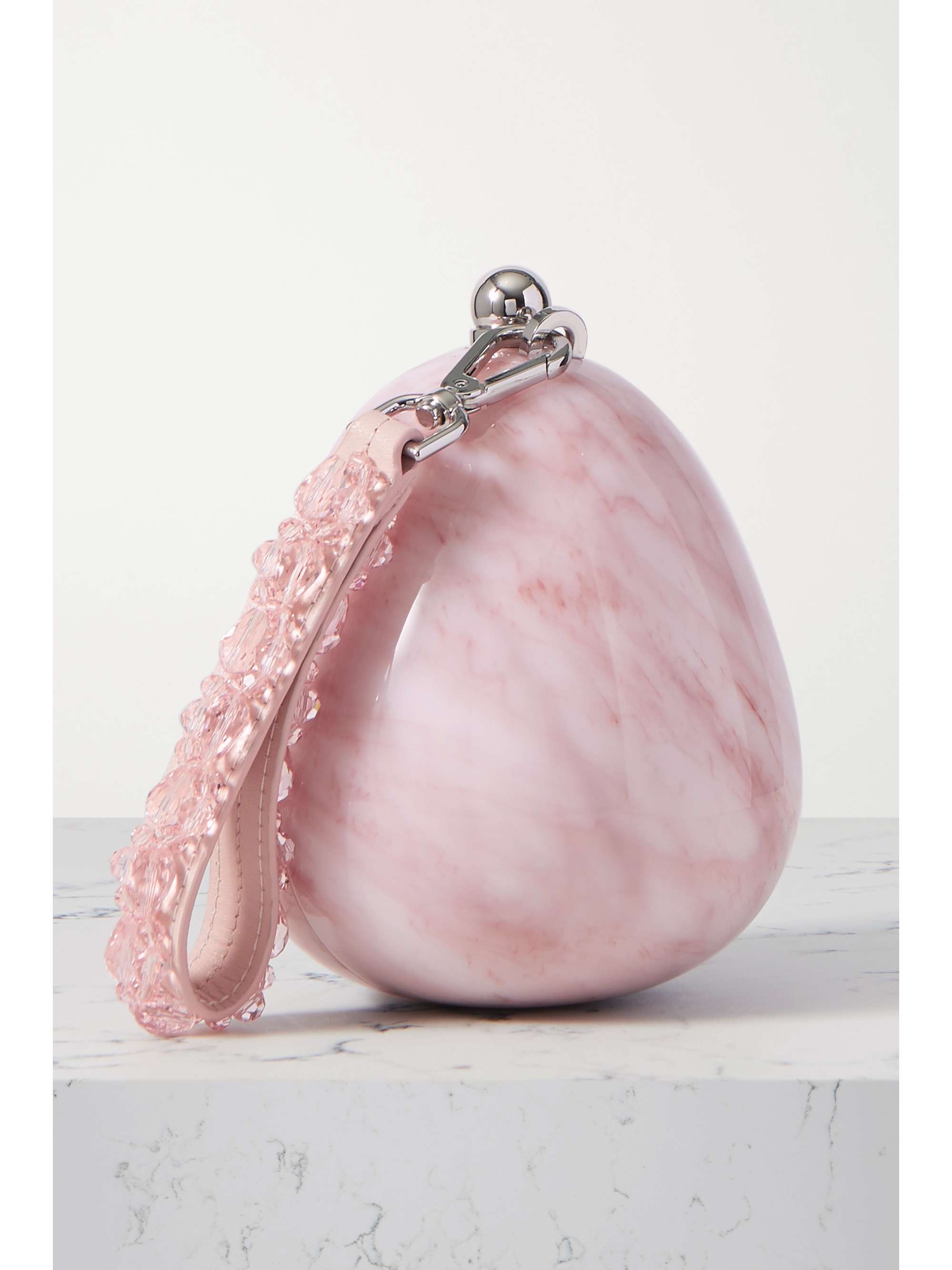 SIMONE ROCHA Bead-embellished marbled acrylic tote