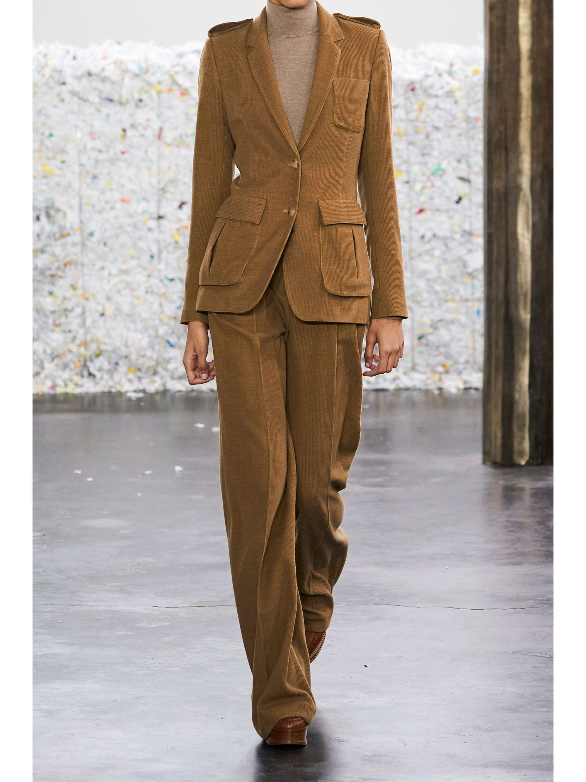 GABRIELA HEARST Sonia pleated cashmere-corduroy wide-leg pants