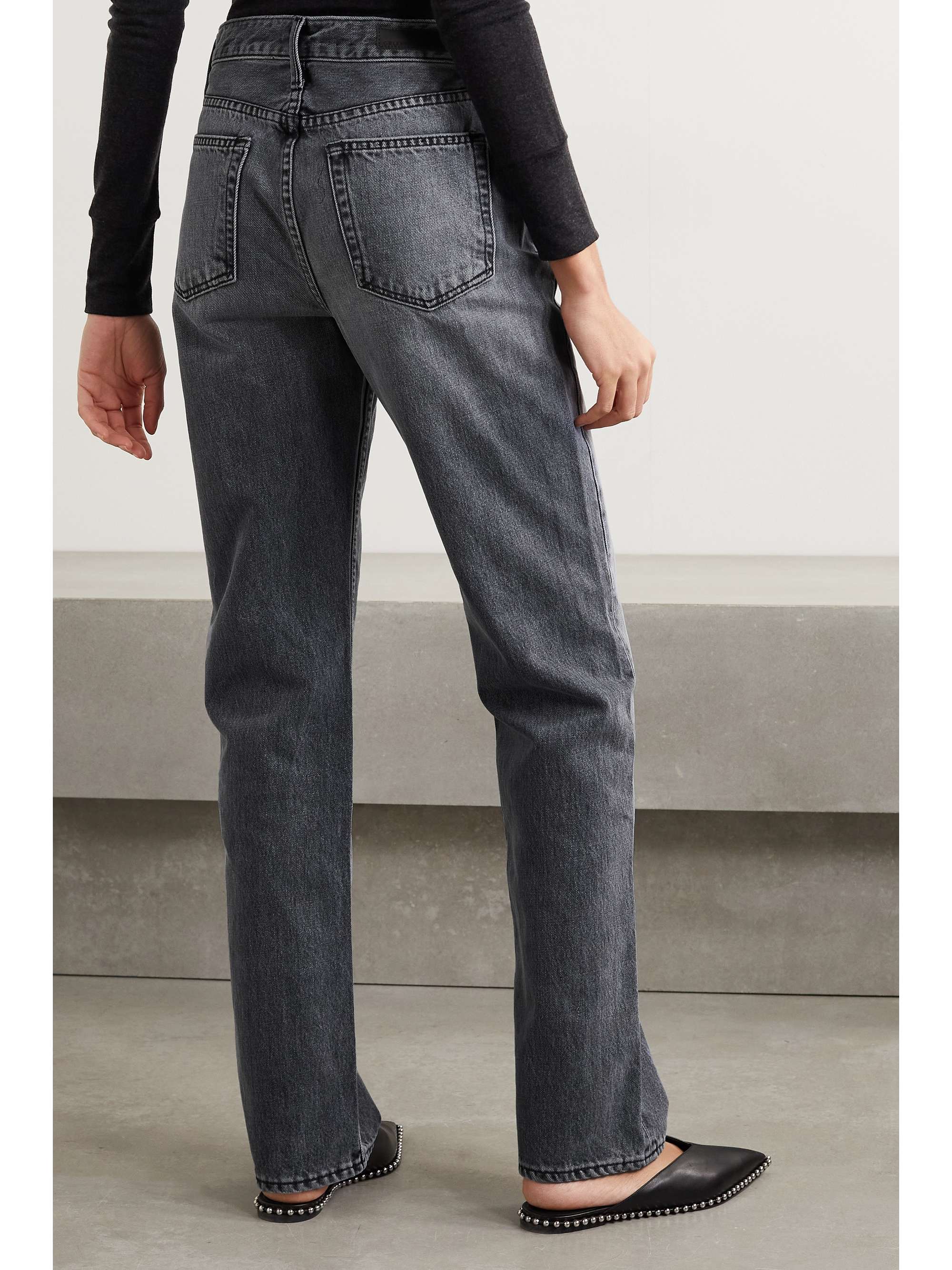 Gray Mica high-rise straight-leg jeans 