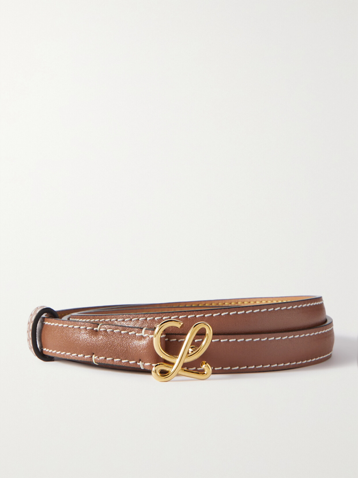 Shop Loewe Leather Belt In Brown