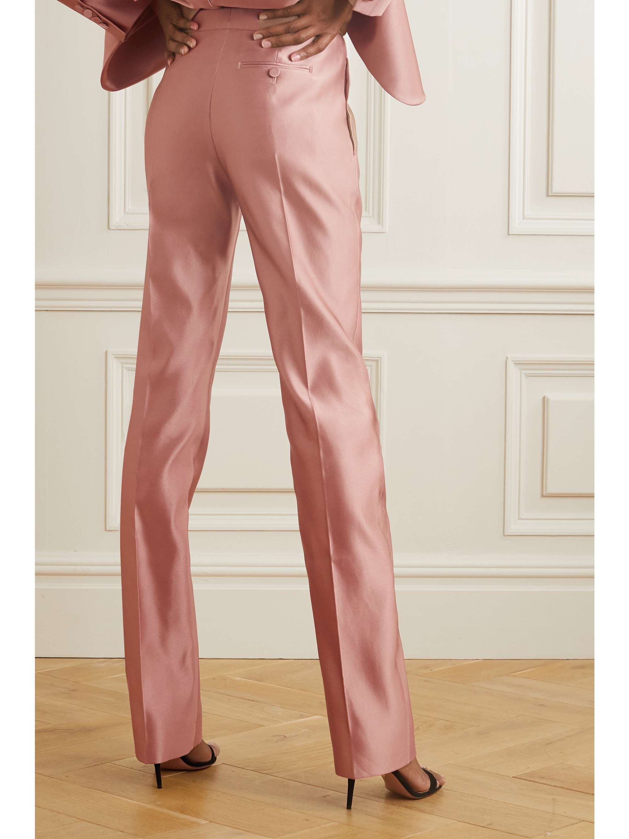 MCQUEEN Duchesse silk-satin straight-leg pants