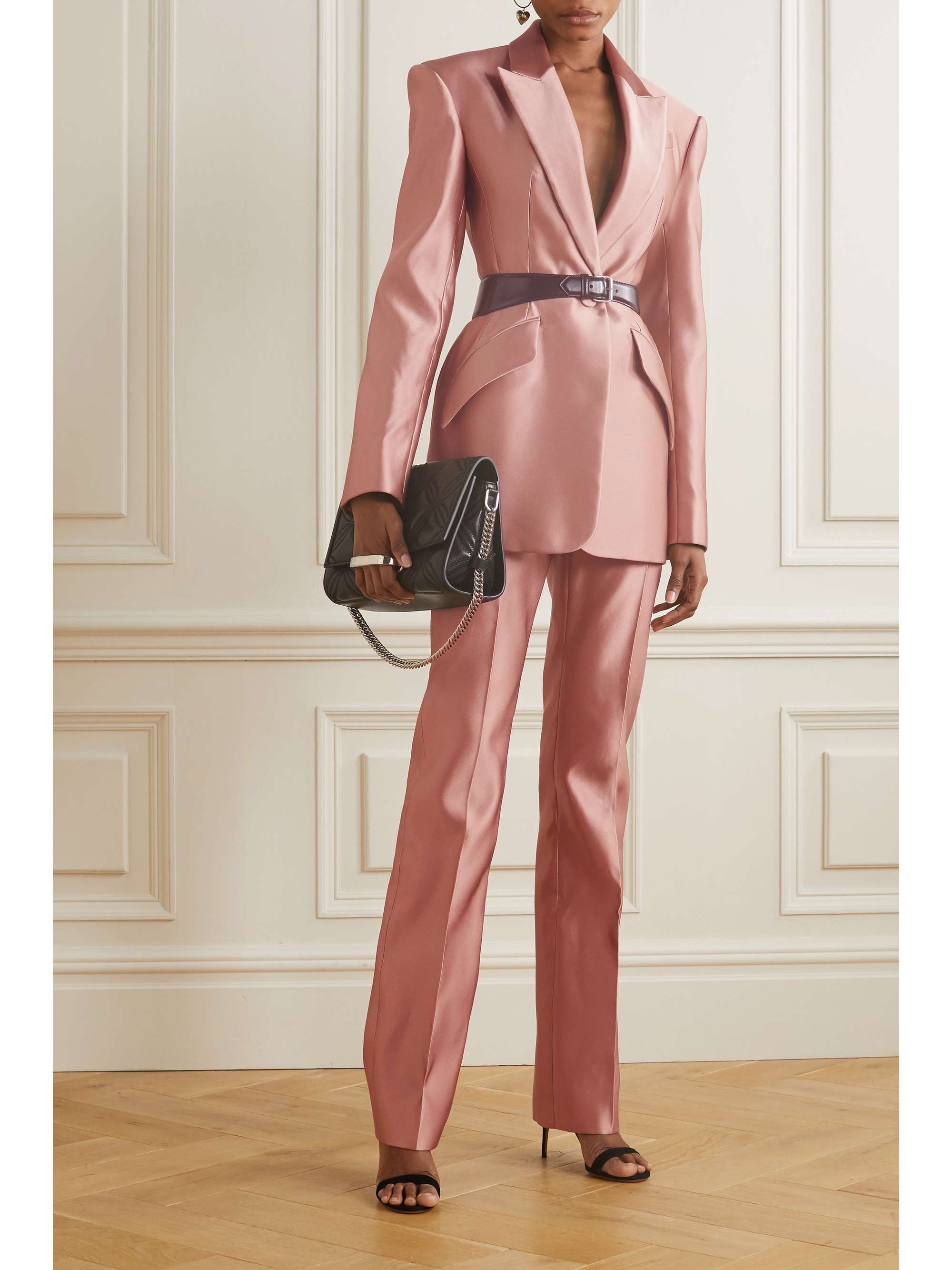 MCQUEEN Duchesse silk-satin straight-leg pants