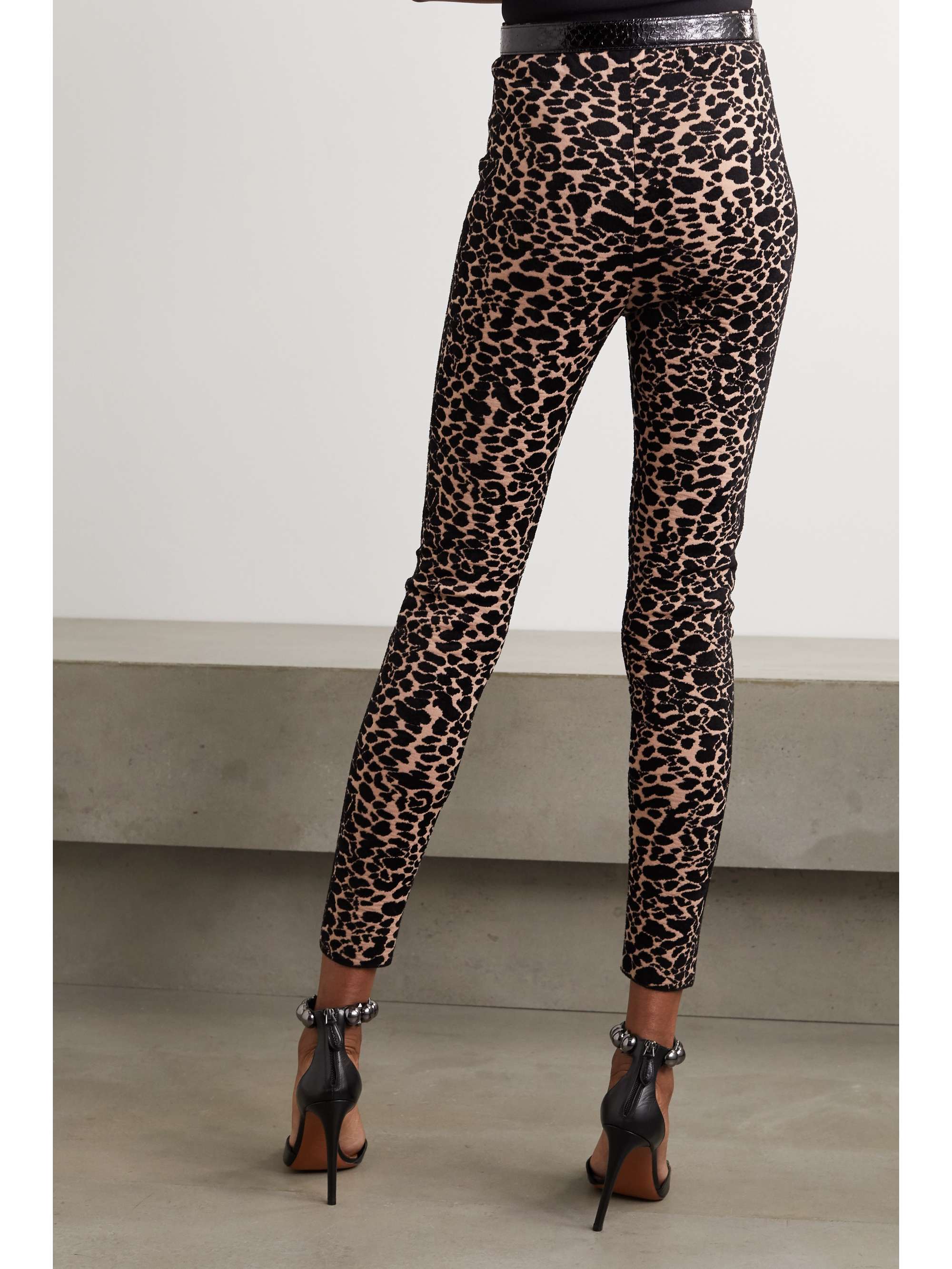 Leopard jacquard-knit leggings 