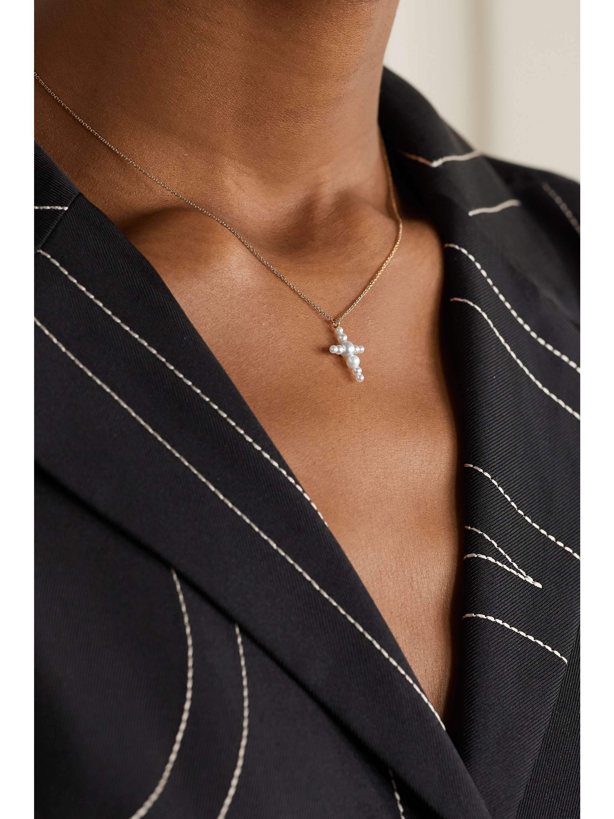 SOPHIE BILLE BRAHE Petite Fellini 14-karat gold pearl necklace