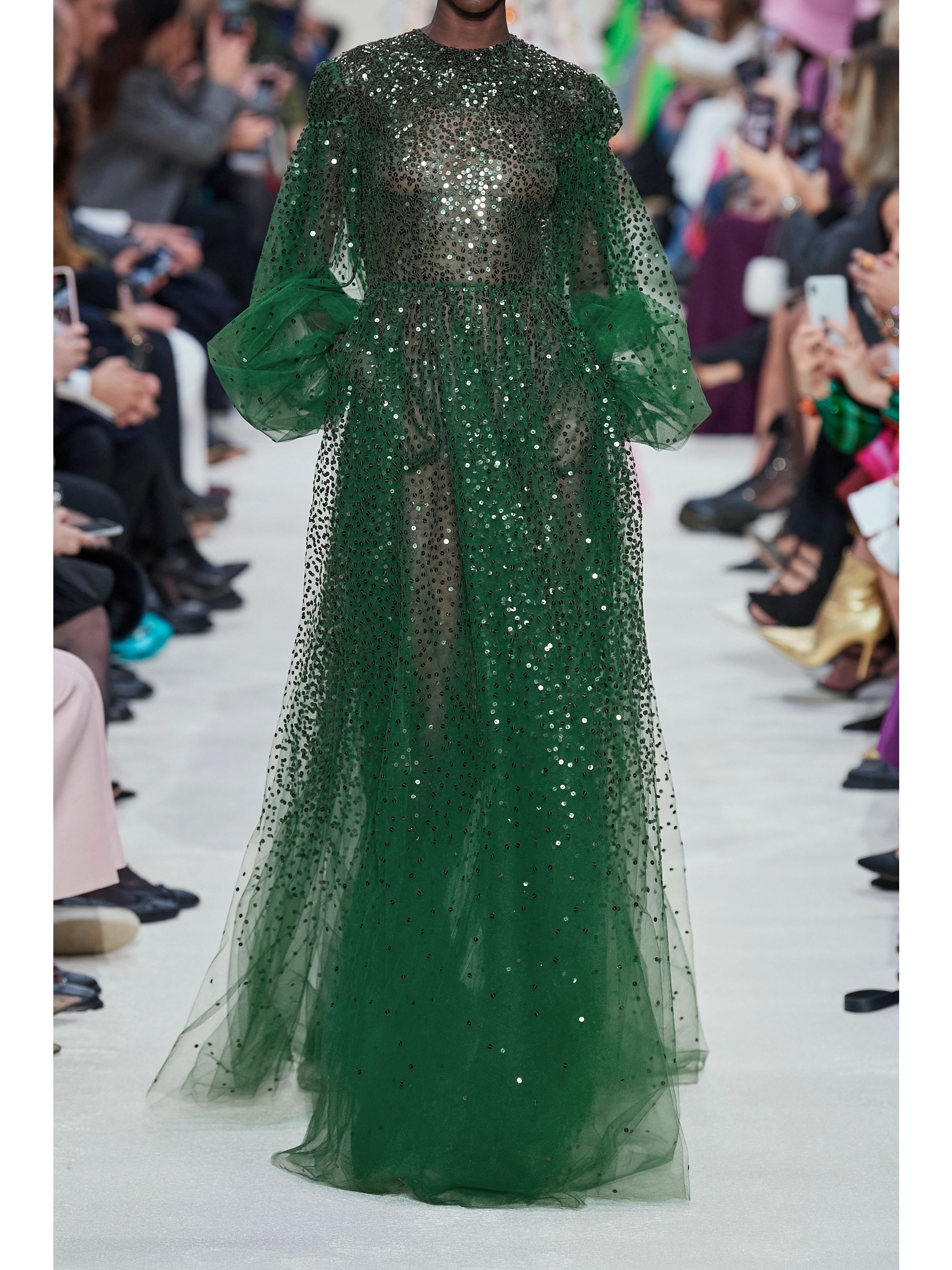 slim fit dress slacks Valentino One-Shoulder Emerald Gown with Gold Lace Detail – MSA Haute  Couture main image 1