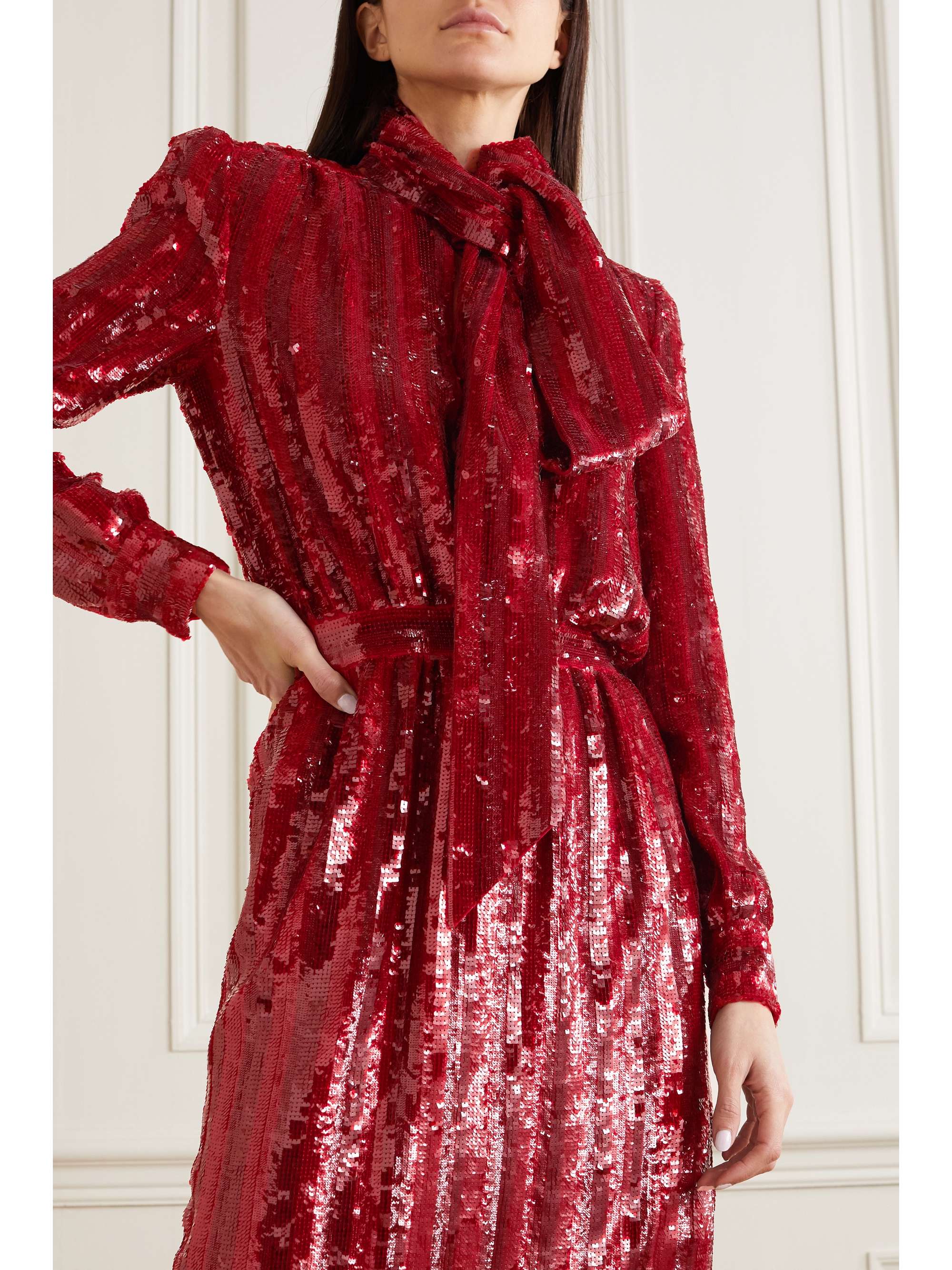 saint laurent sequin dress