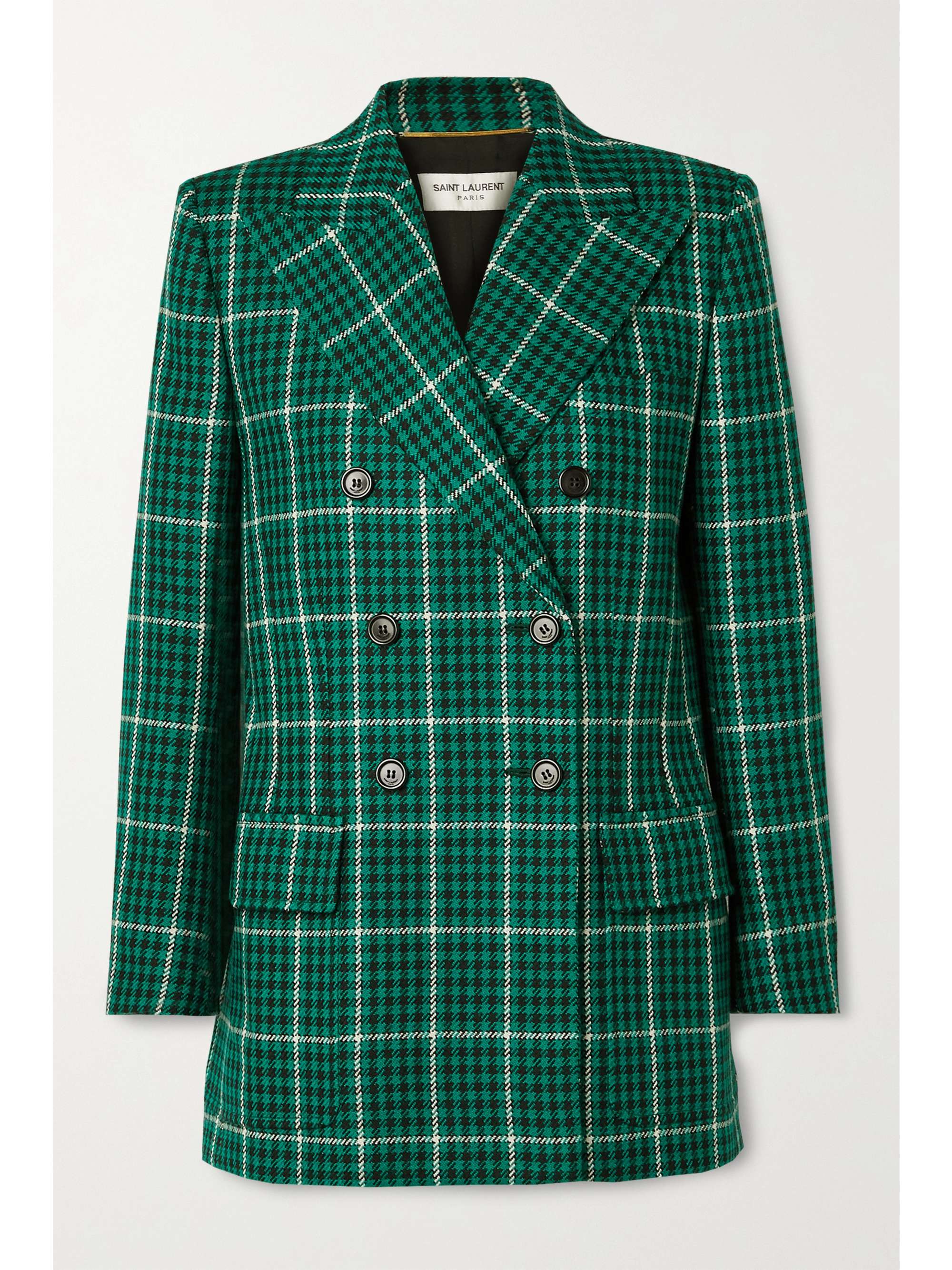 wool check blazer