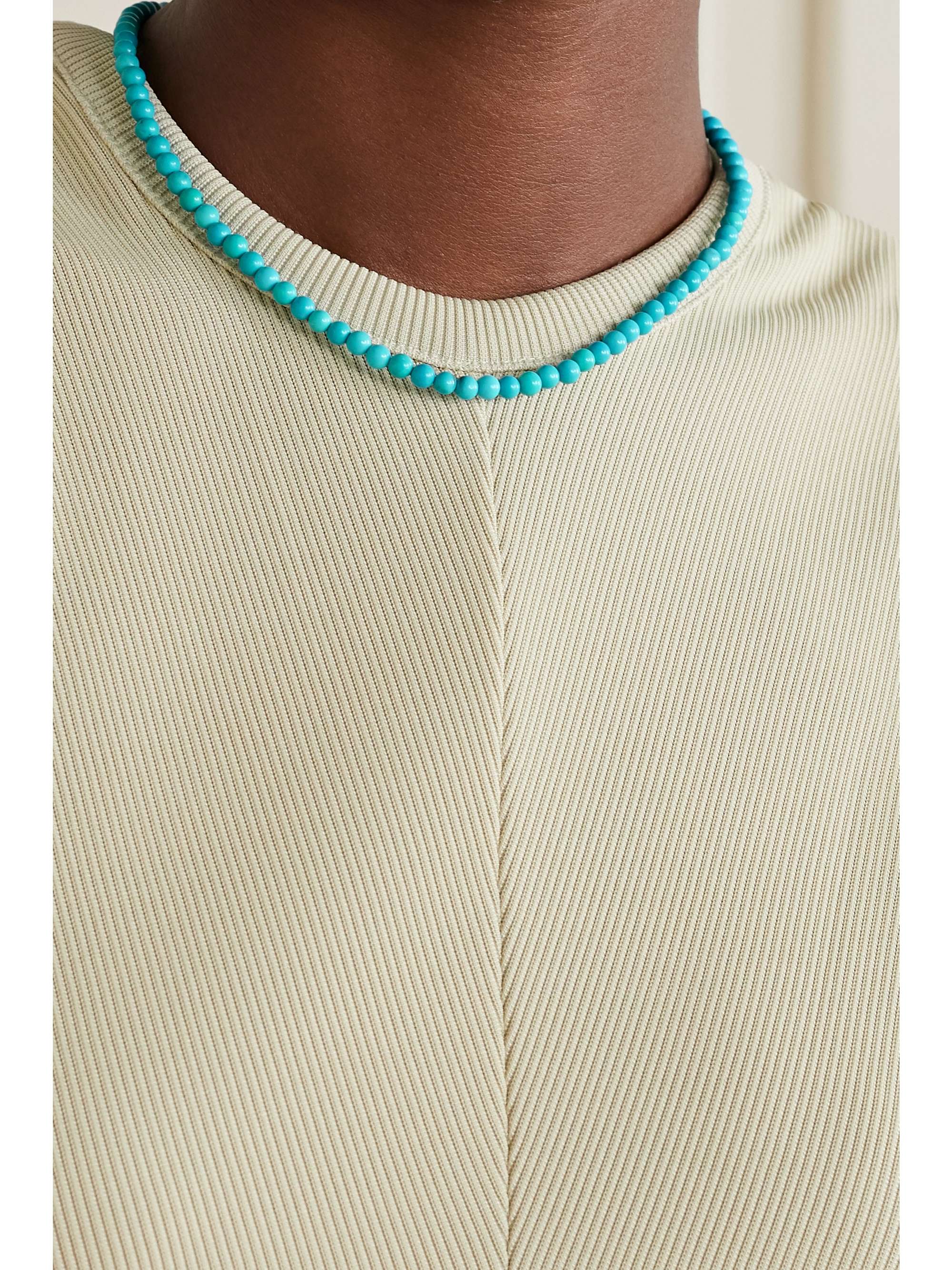 MATEO 14-karat gold, turquoise and pearl choker