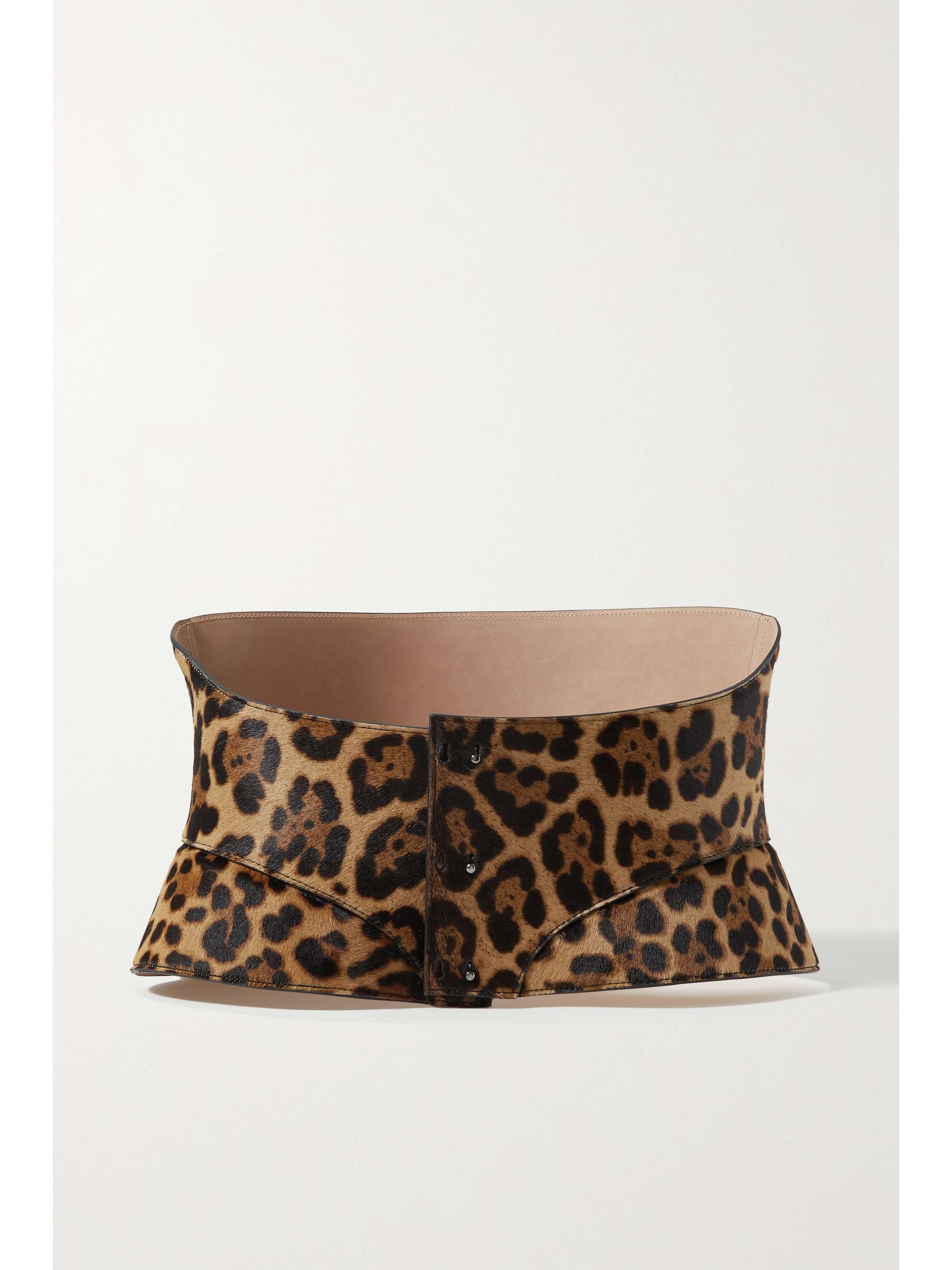 ALAÏA Leopard-print calf hair waist belt