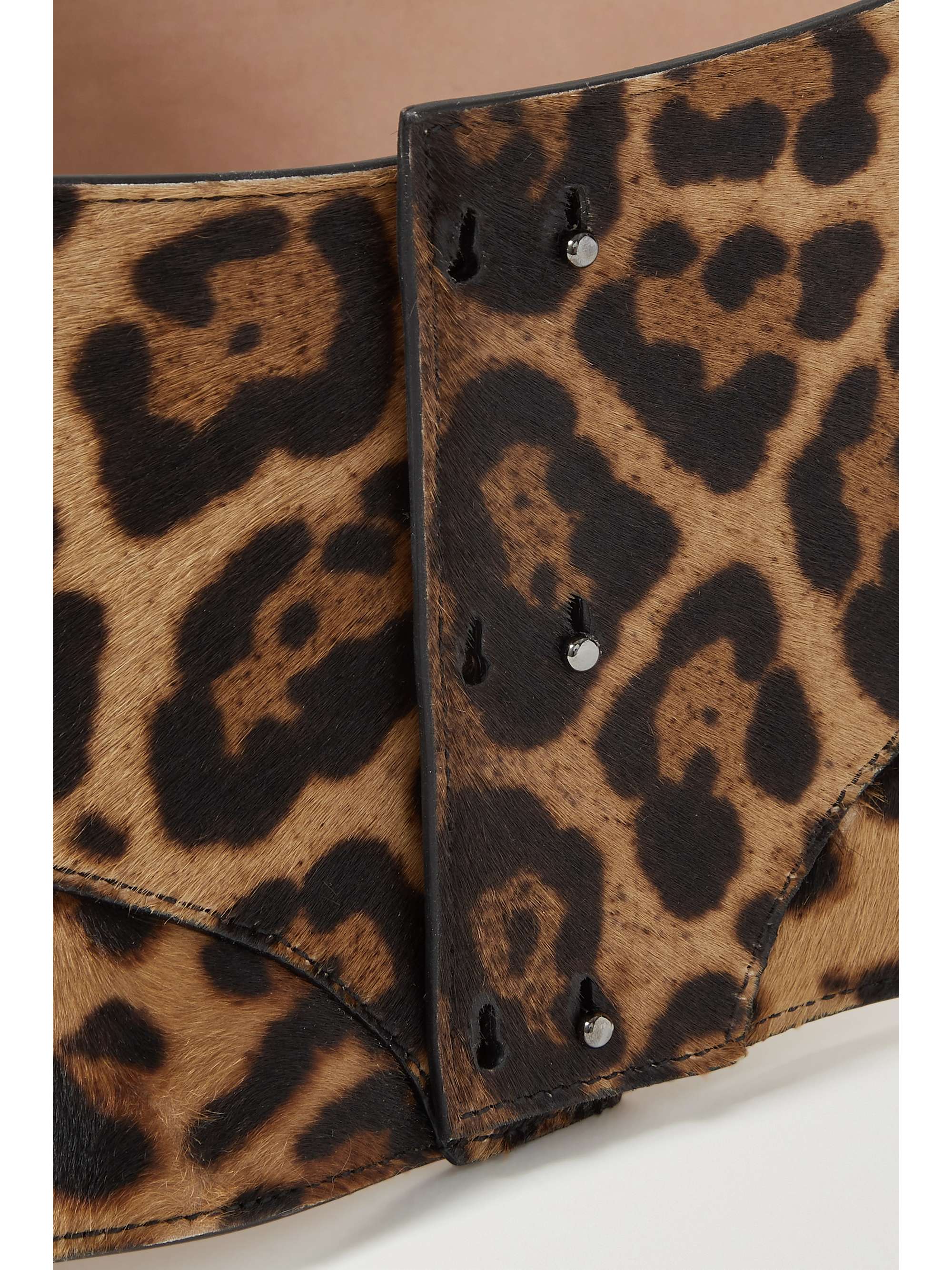 ALAÏA Leopard-print calf hair waist belt