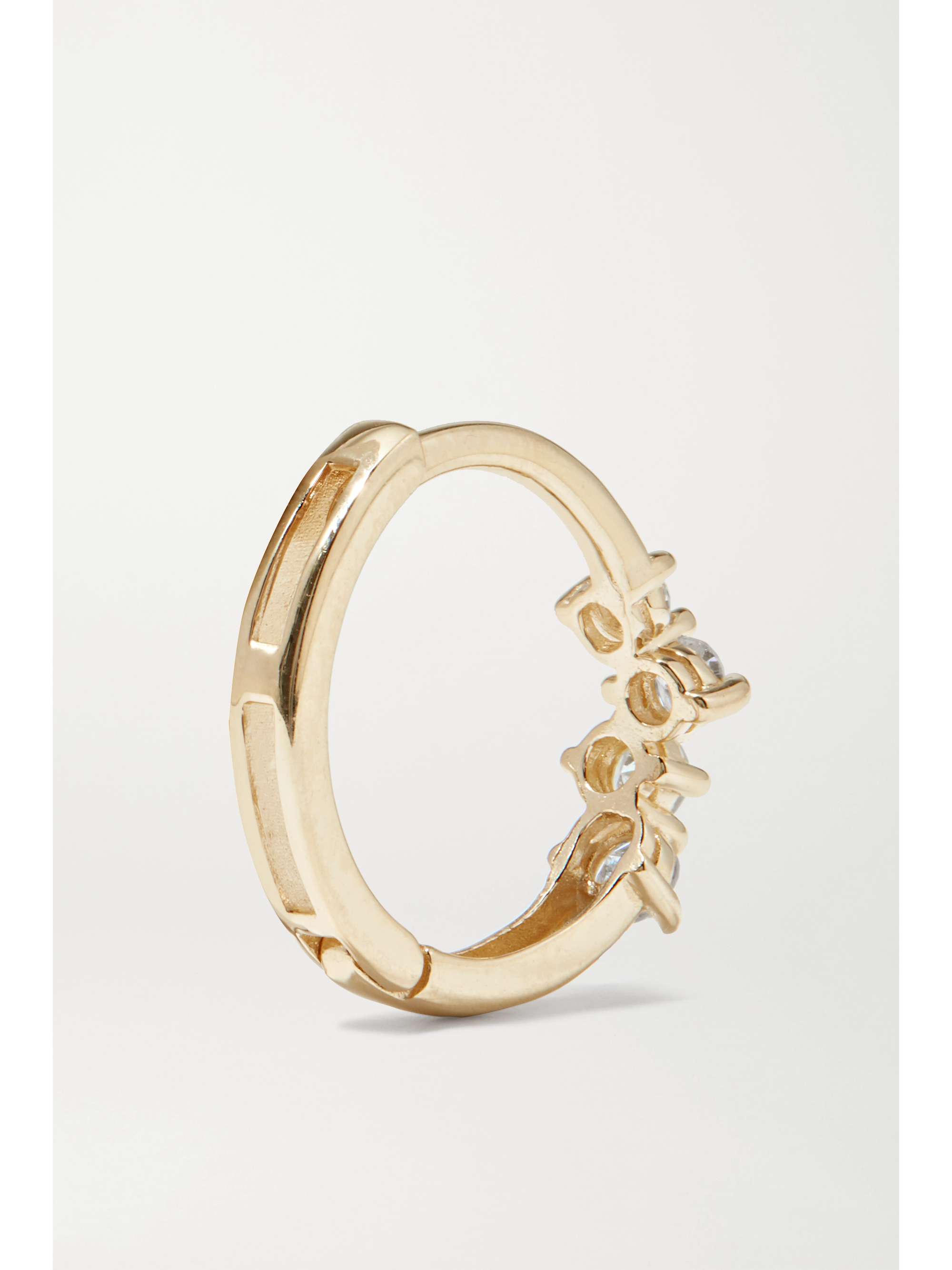 STONE AND STRAND Sparkle gold diamond hoop earrings