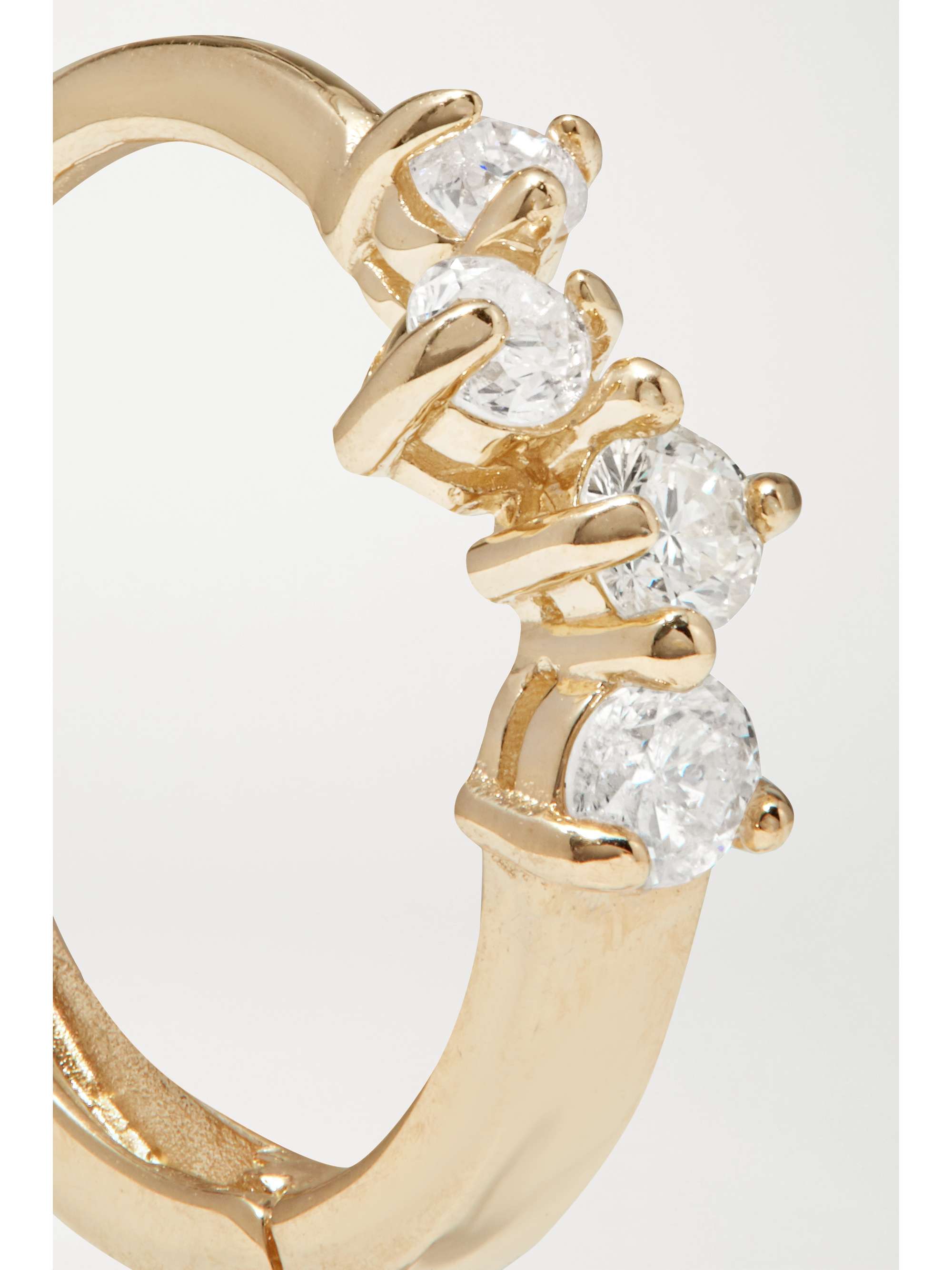STONE AND STRAND Sparkle gold diamond hoop earrings