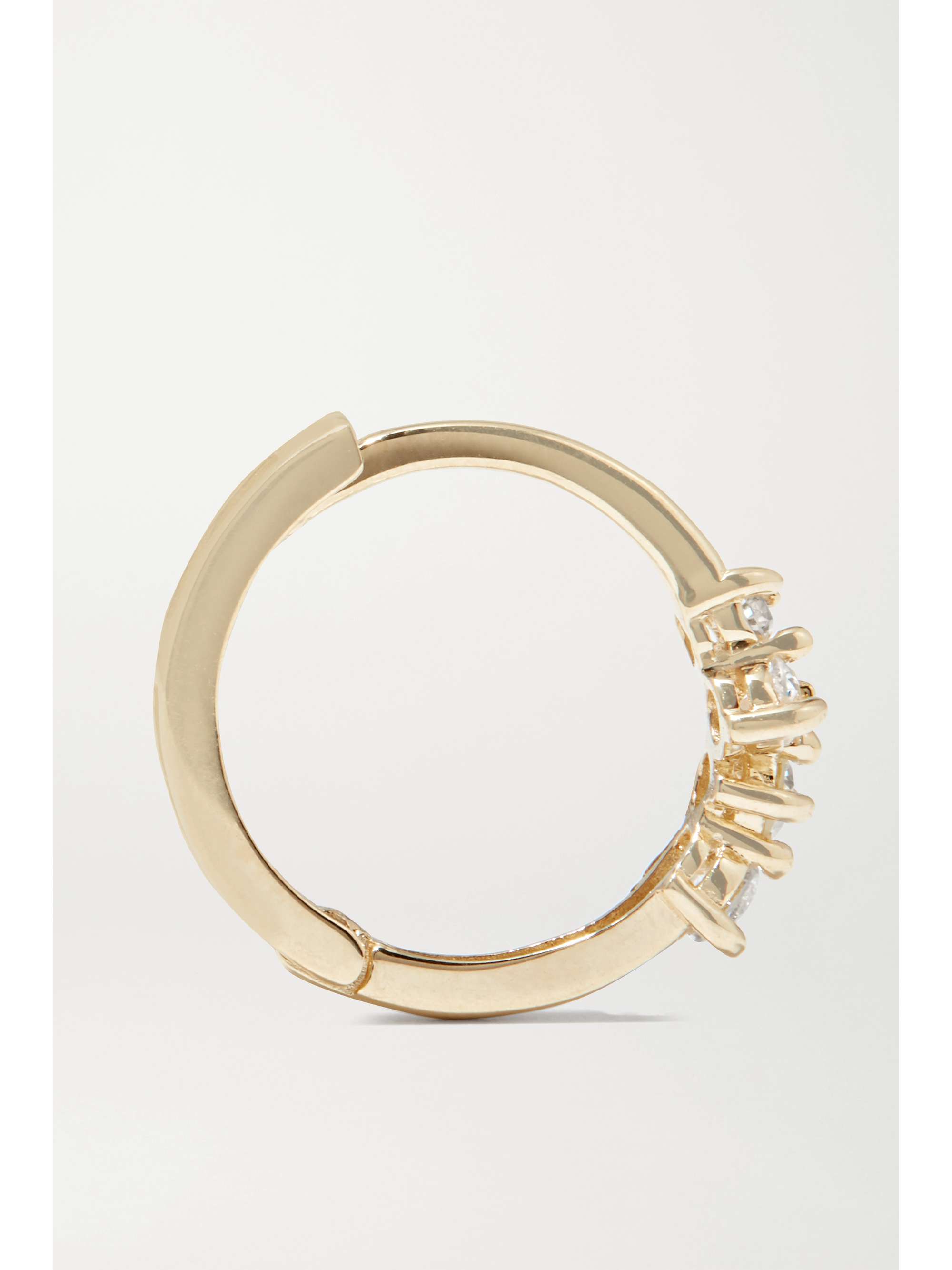 STONE AND STRAND Sparkle gold diamond hoop earrings