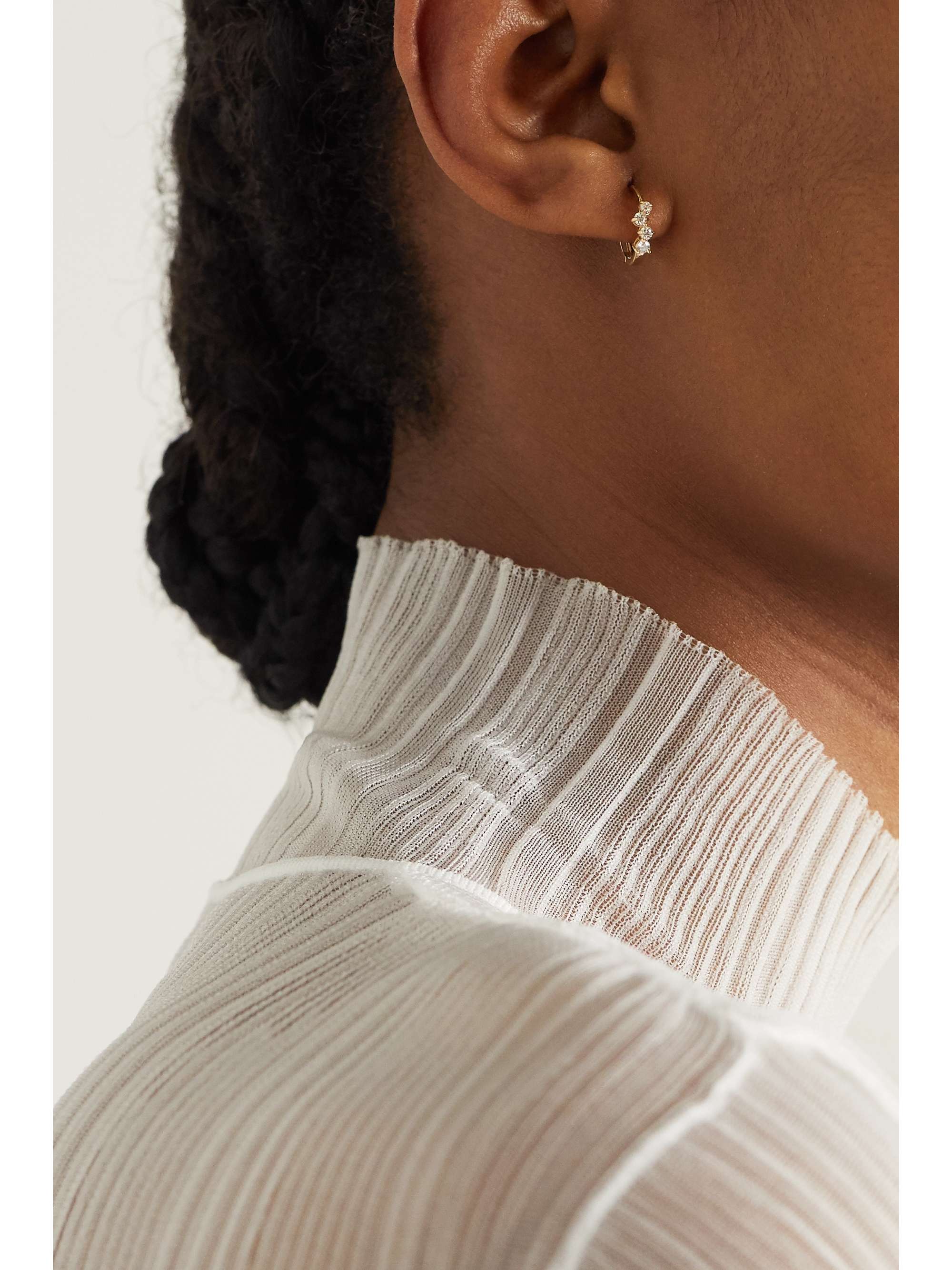 STONE AND STRAND Sparkle gold diamond hoop earrings