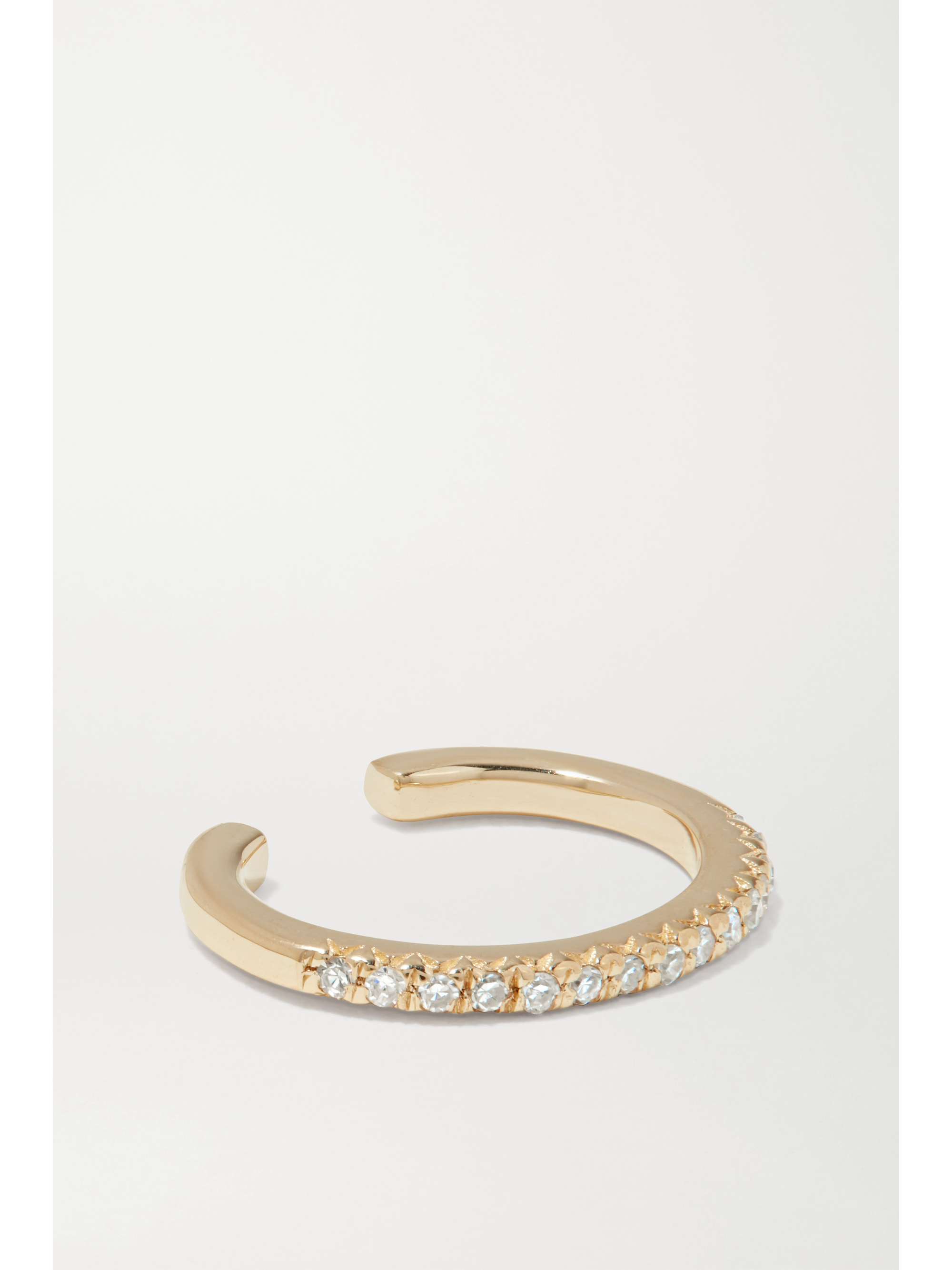 STONE AND STRAND Gold diamond ear cuff NETAPORTER