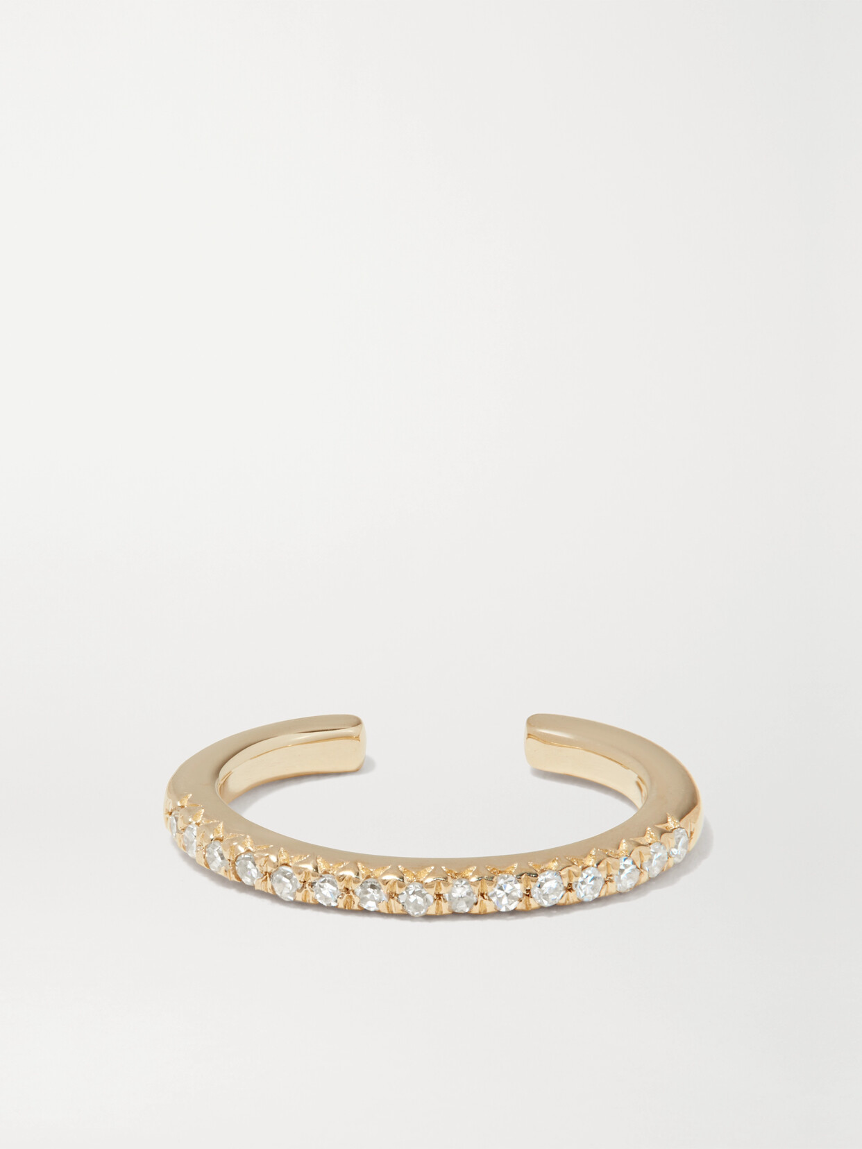 STONE AND STRAND GOLD DIAMOND EAR CUFF