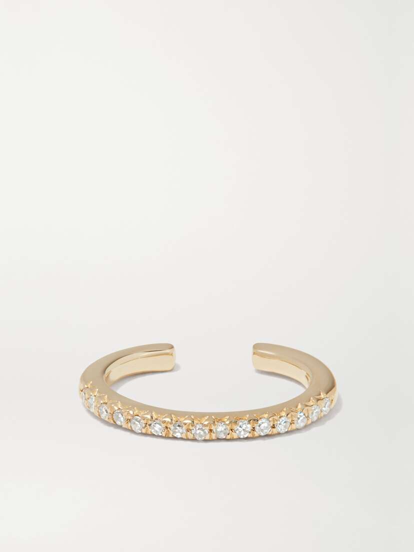 STONE AND STRAND Diamond Ear Cuff