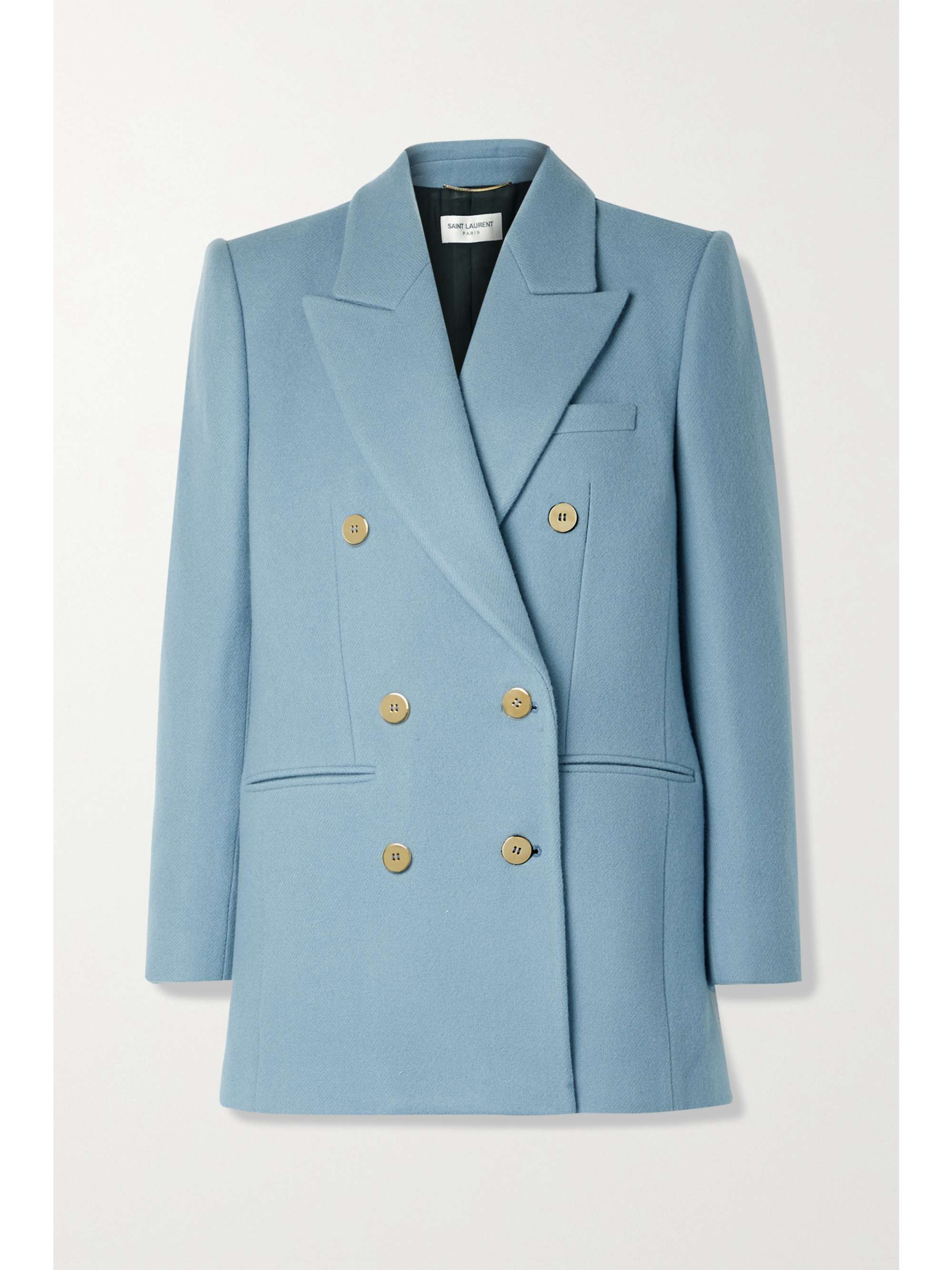 blue wool blend coat