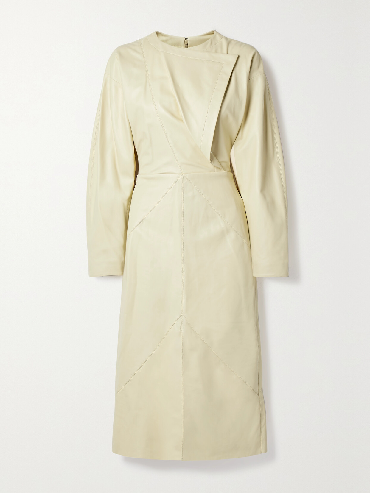 Isabel Marant Lazuli Wrap-effect Paneled Leather Midi Dress