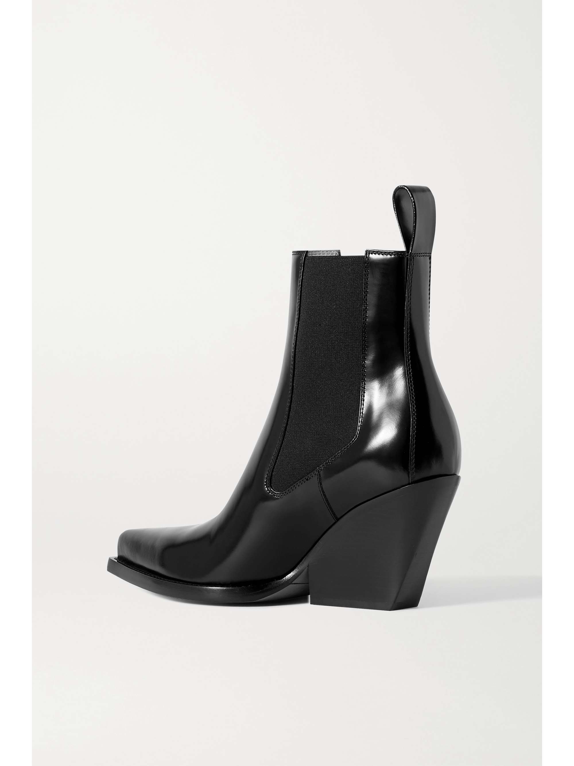 BOTTEGA VENETA Glossed-leather ankle boots