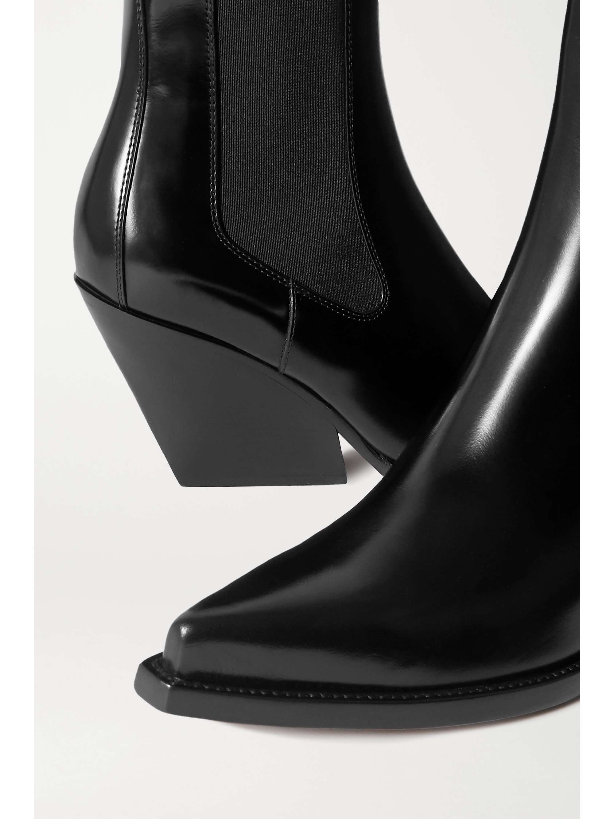 BOTTEGA VENETA Glossed-leather ankle boots