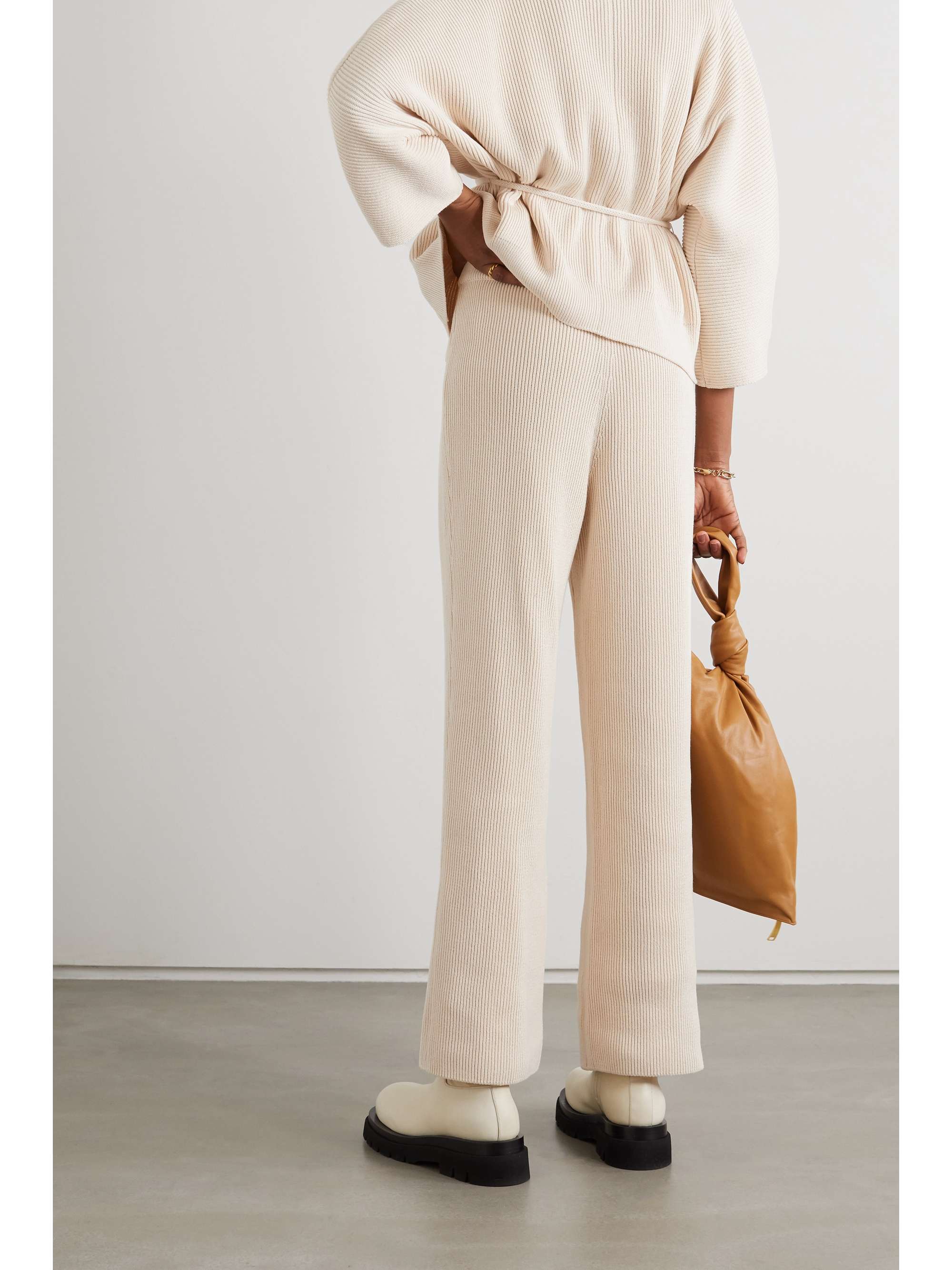 LE 17 SEPTEMBRE Ribbed cotton straight-leg pants