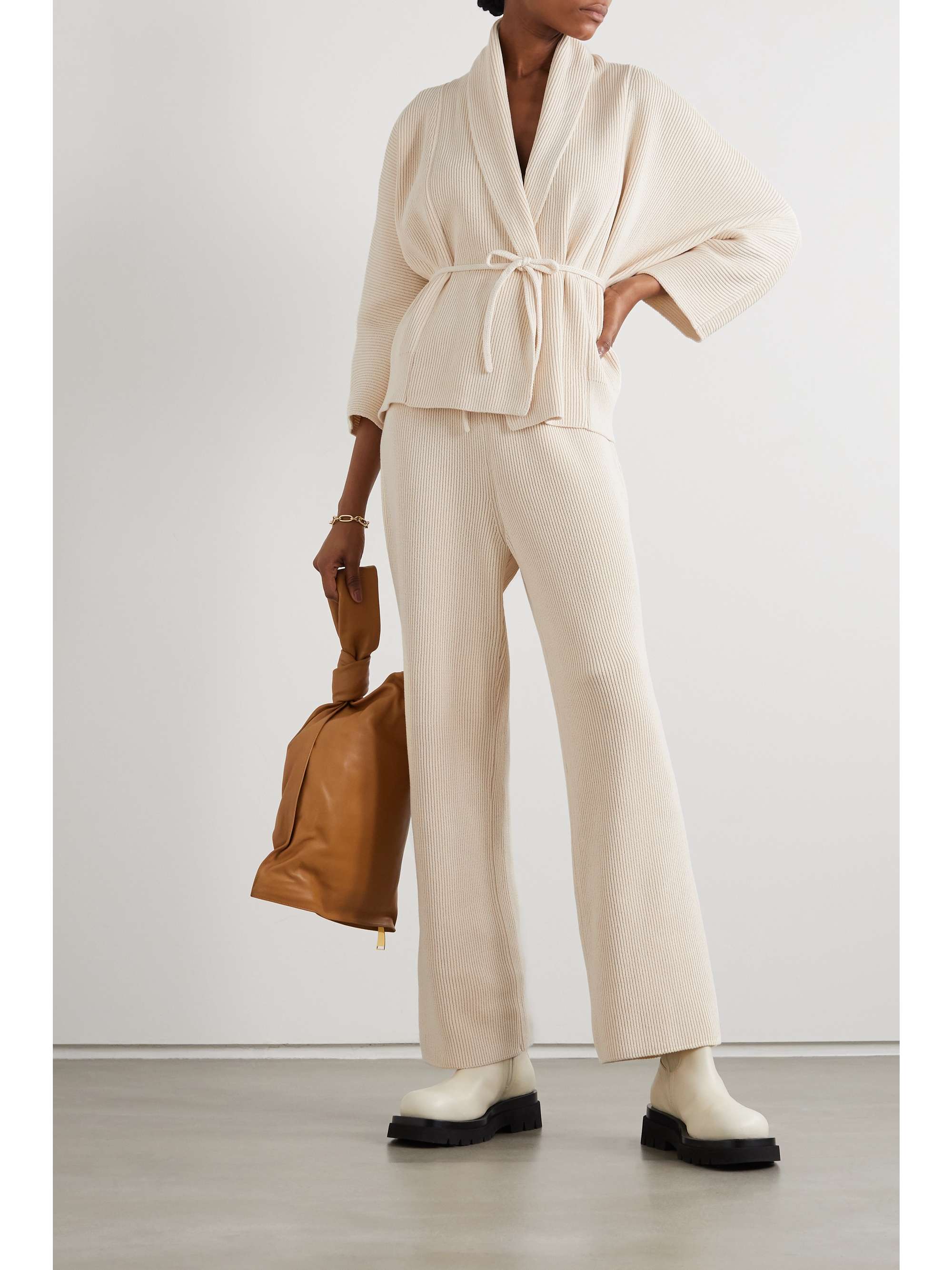 LE 17 SEPTEMBRE Ribbed cotton straight-leg pants