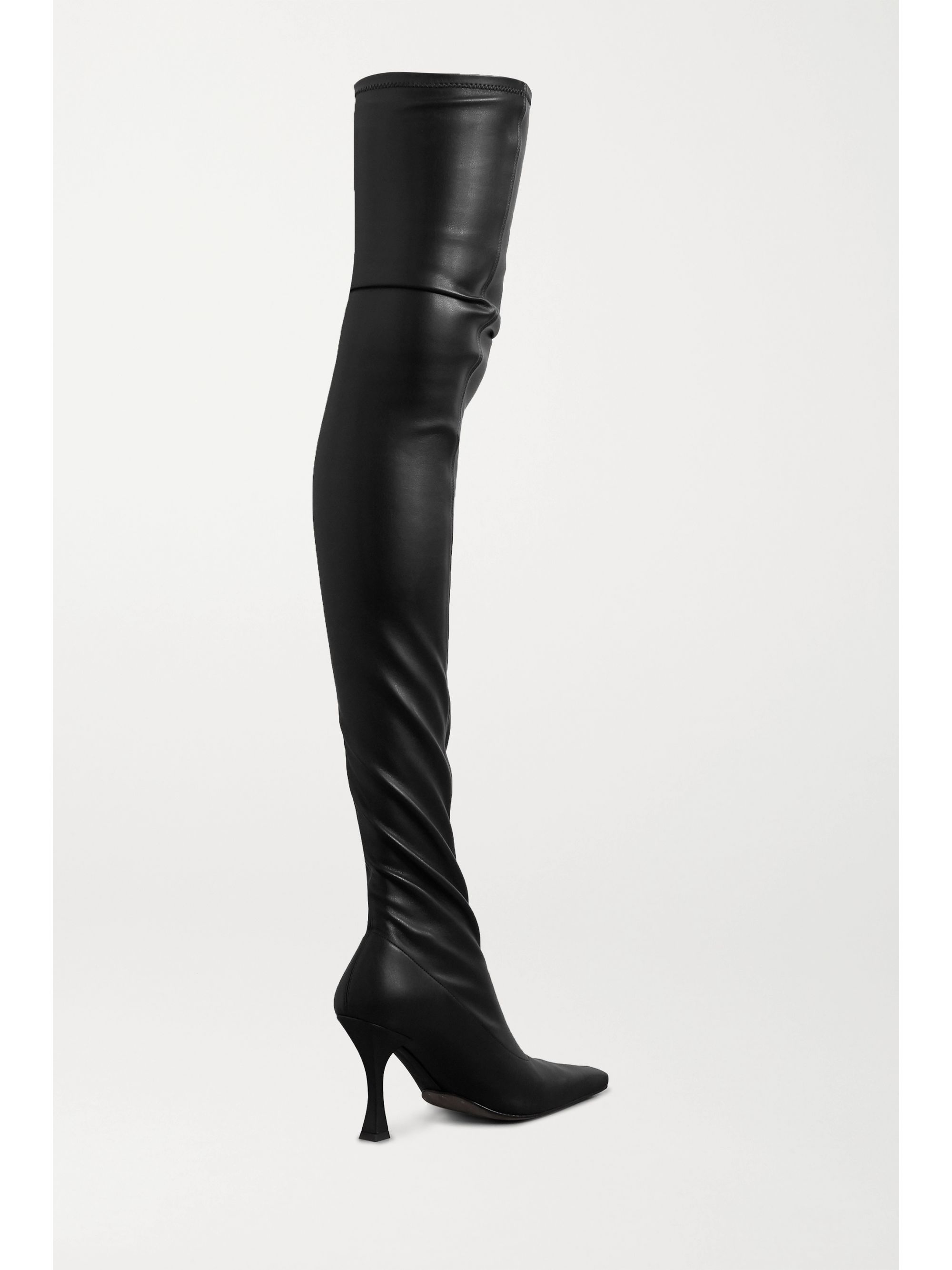 black stretchy over the knee boots