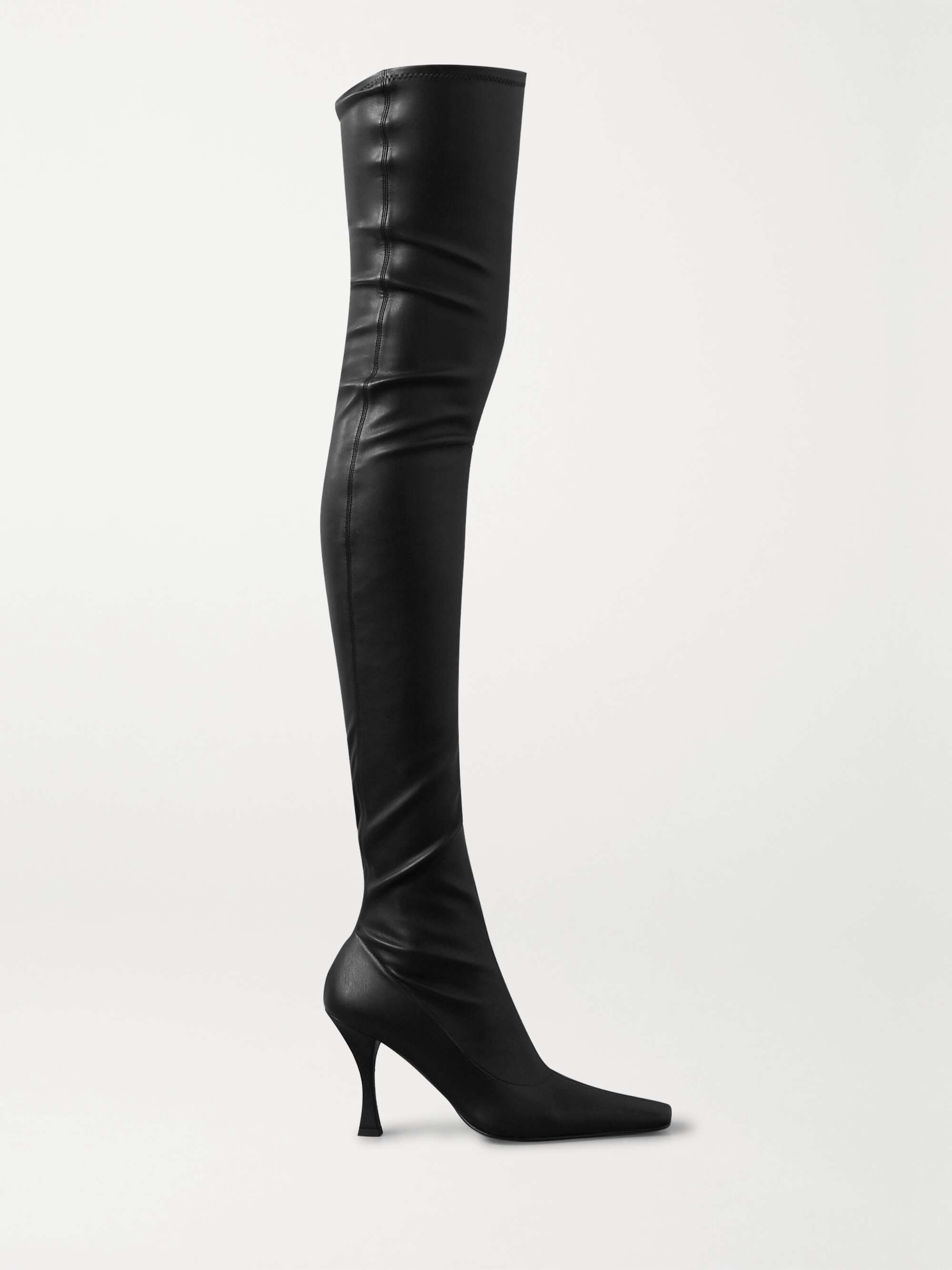 over the knee stretch leather boots