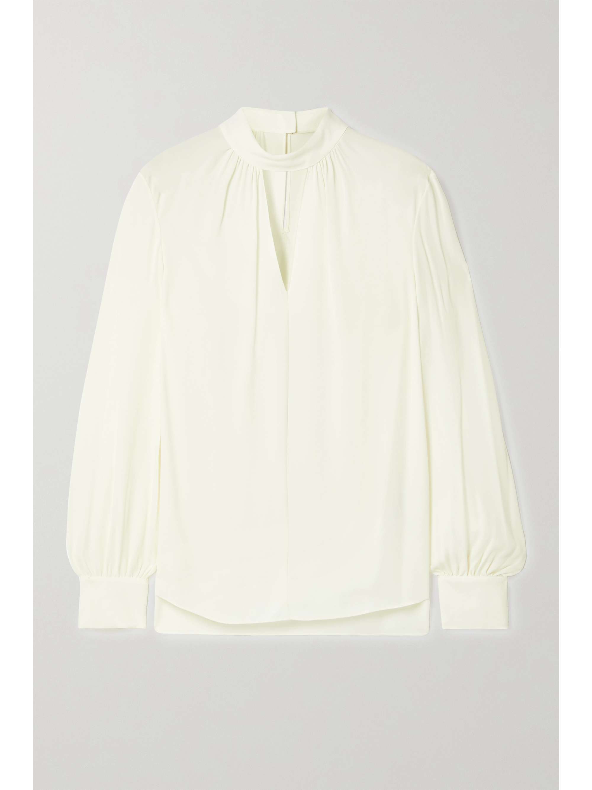 THEORY Cutout silk crepe de chine blouse