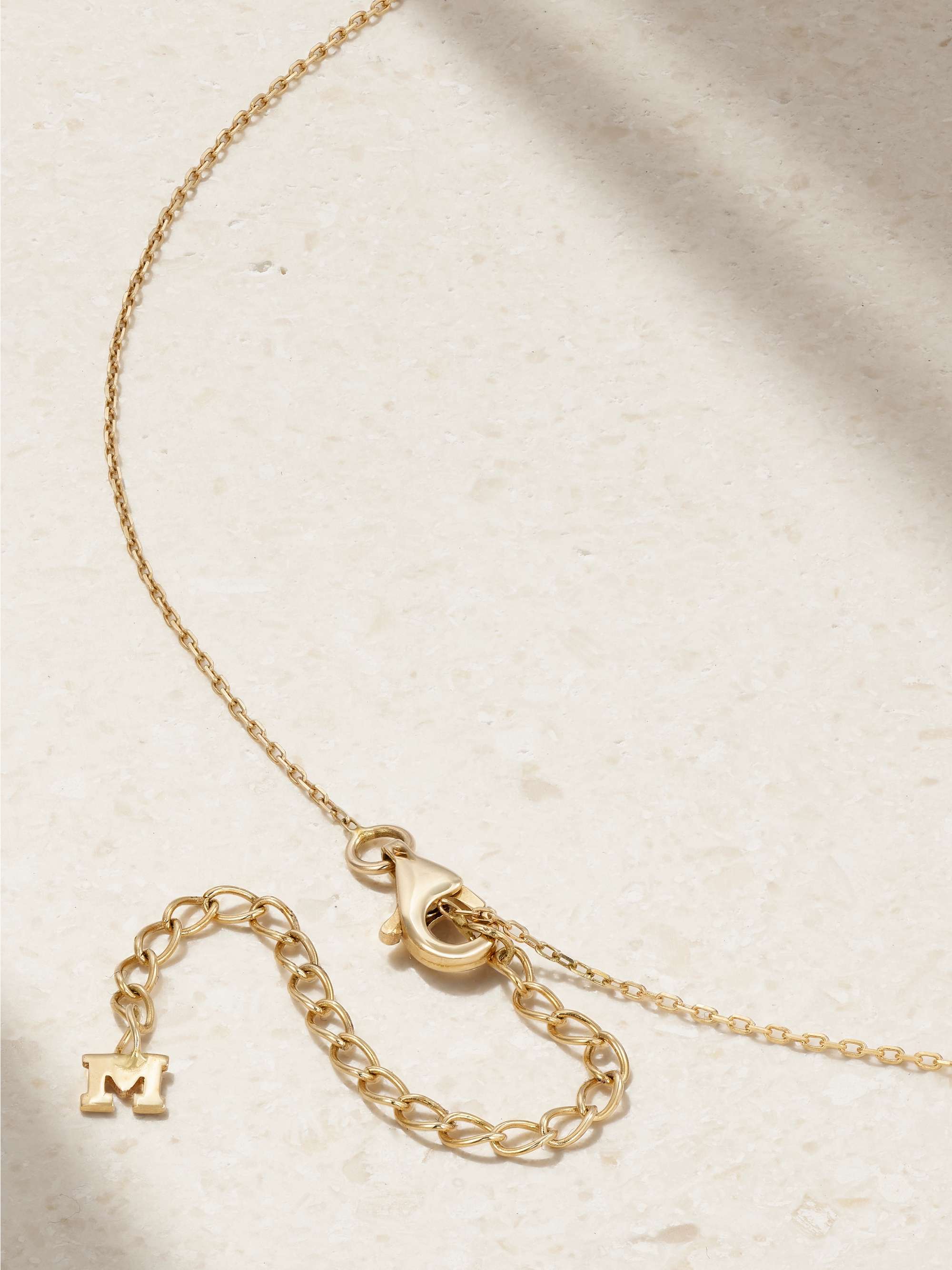 MATEO Initial 14-karat gold diamond necklace