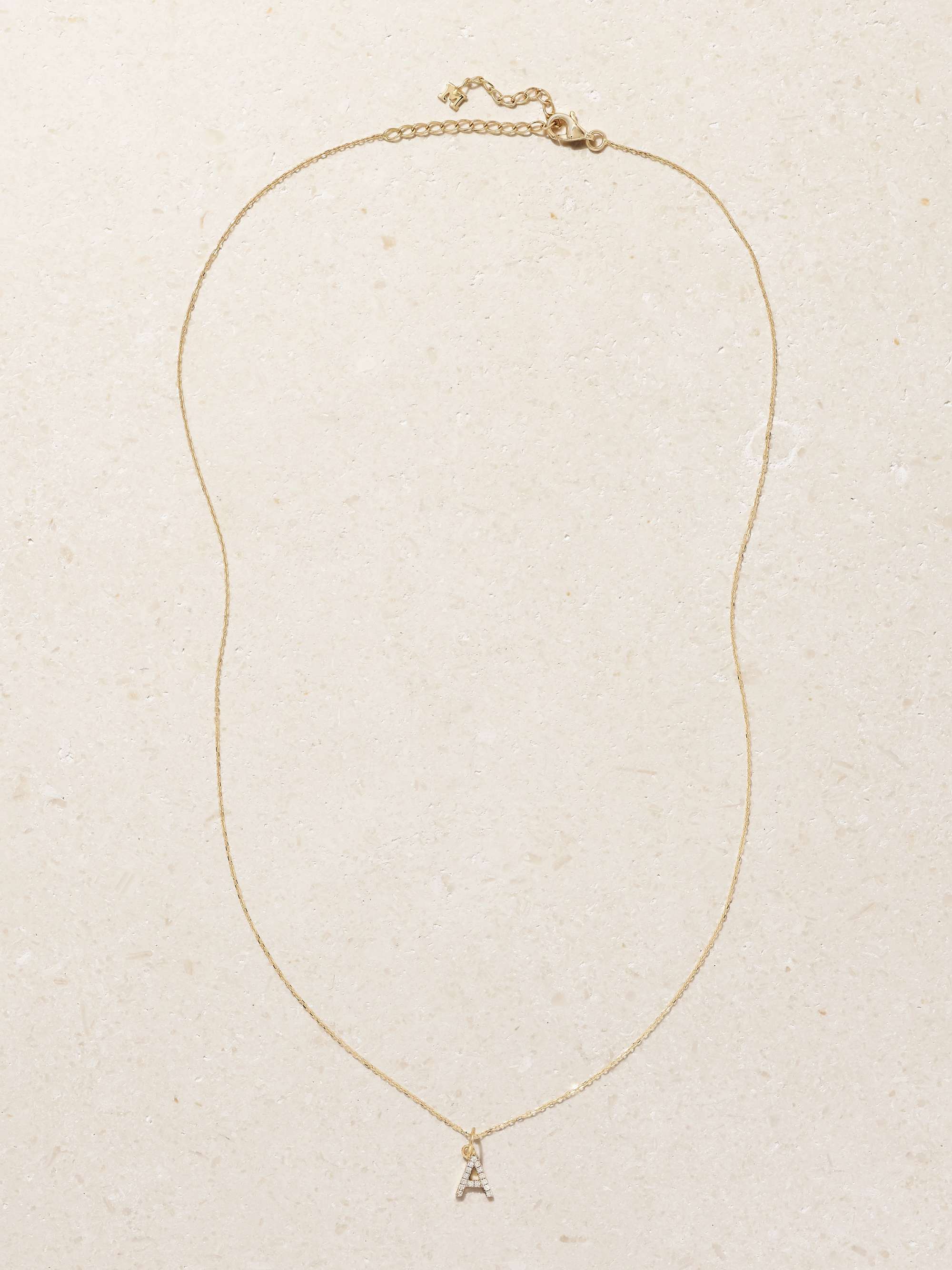 MATEO Initial 14-karat gold diamond necklace