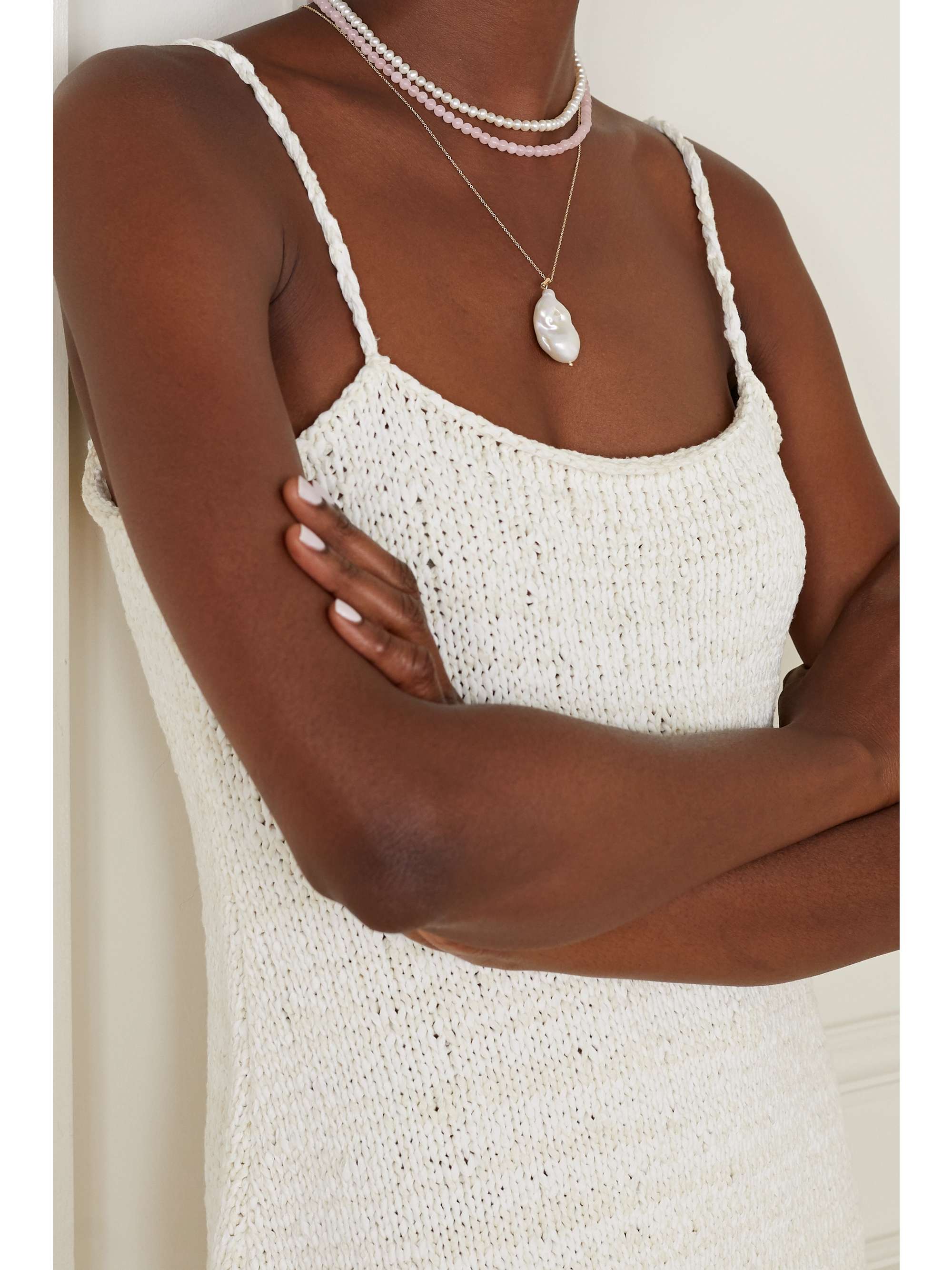 MATEO 14-karat gold quartz necklace
