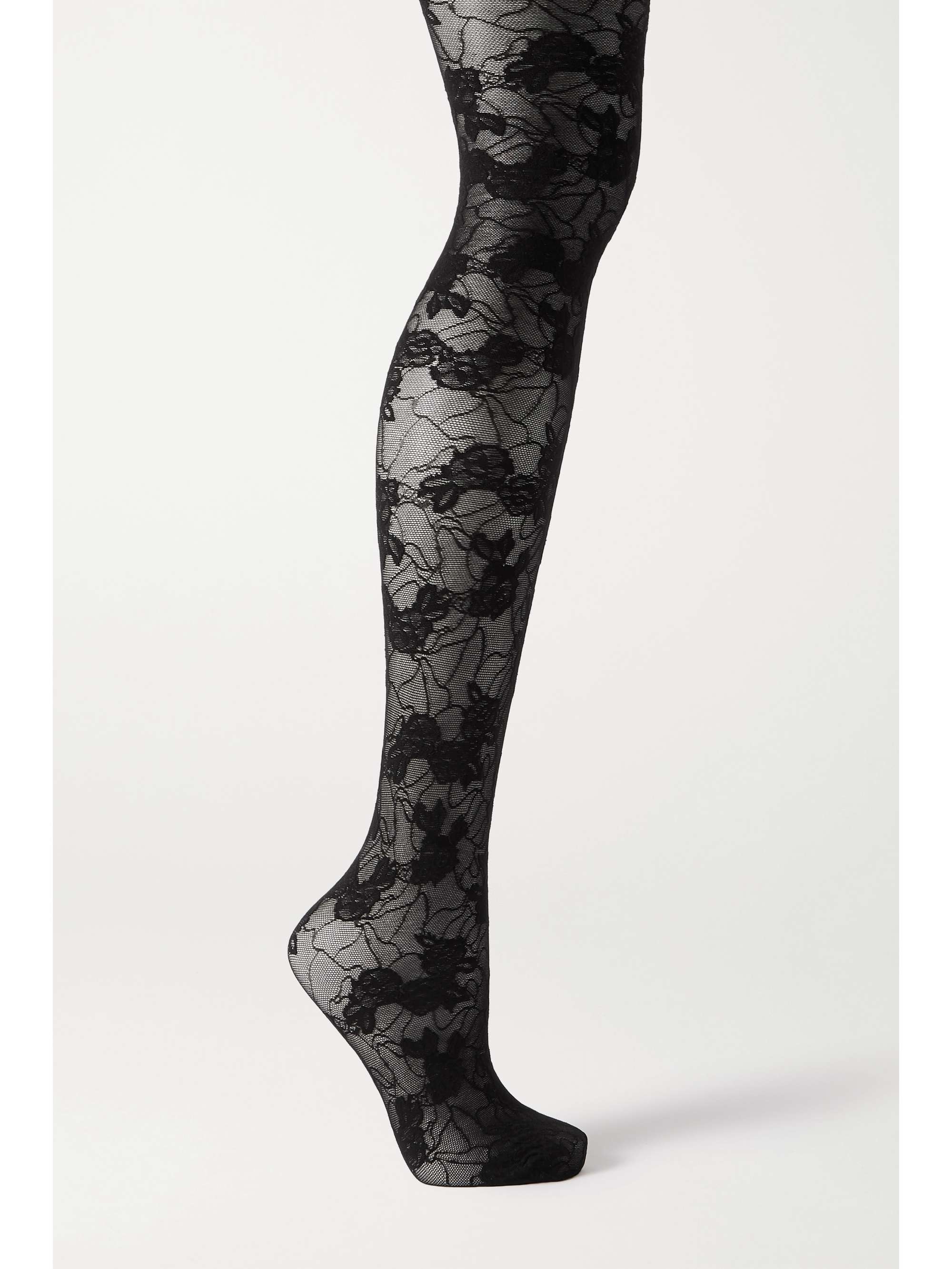 black floral tights