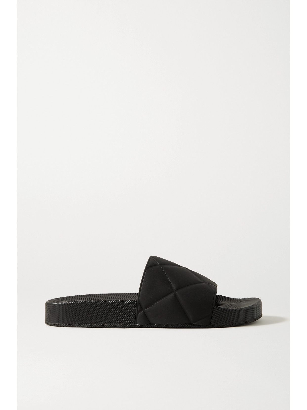 Bottega Veneta Intrecciato-effect Slides In Black