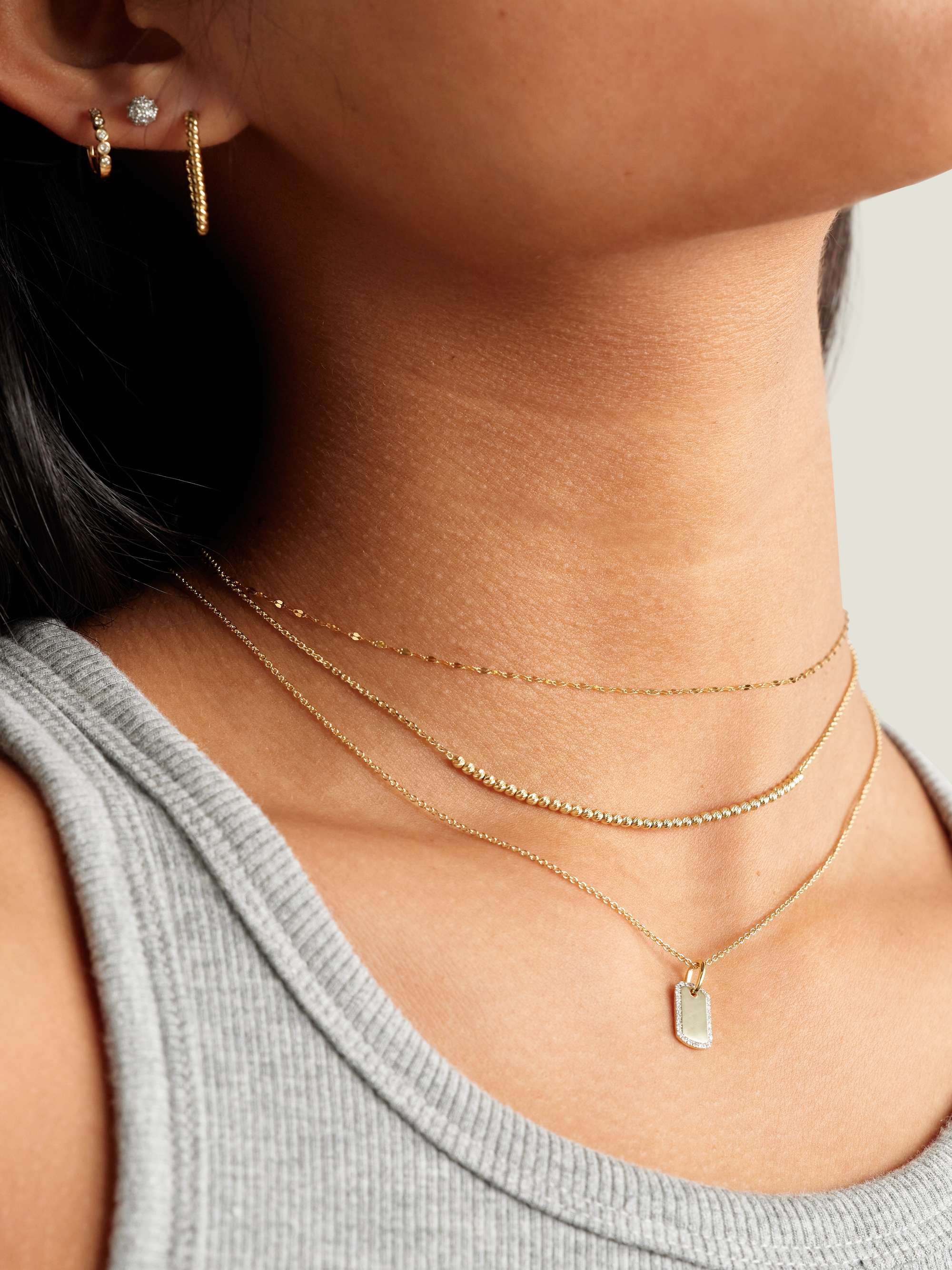 STONE AND STRAND Sparkle gold necklace