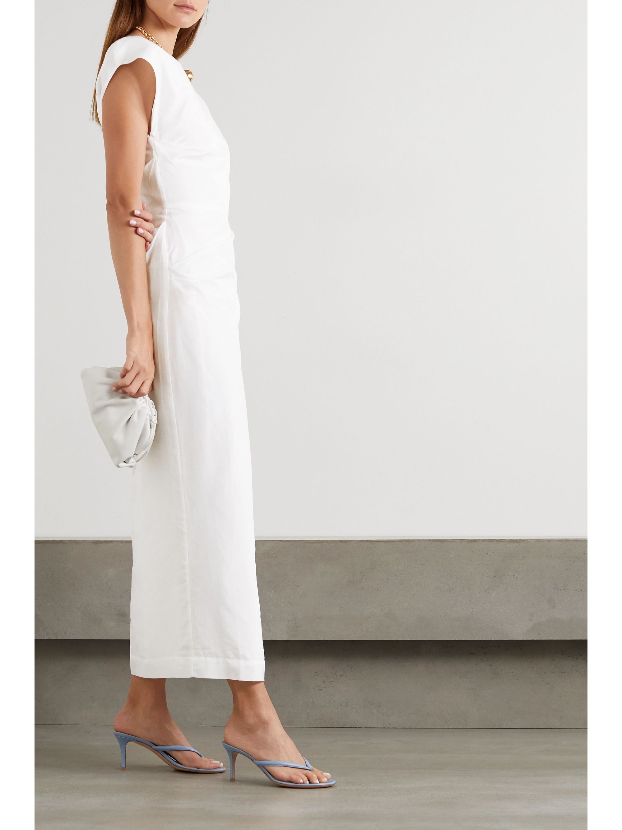 silk-blend voile maxi dress 