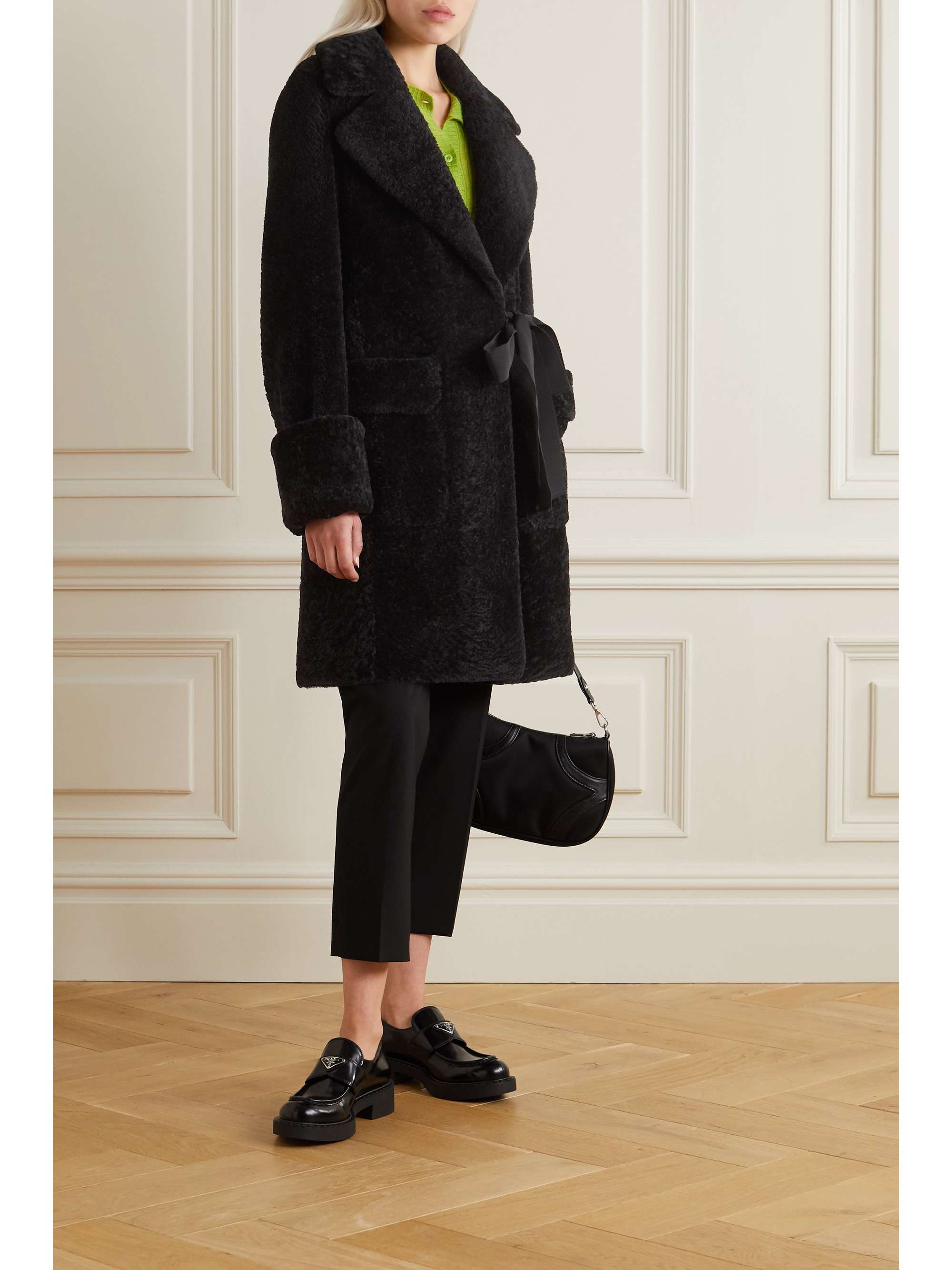 prada shearling coat