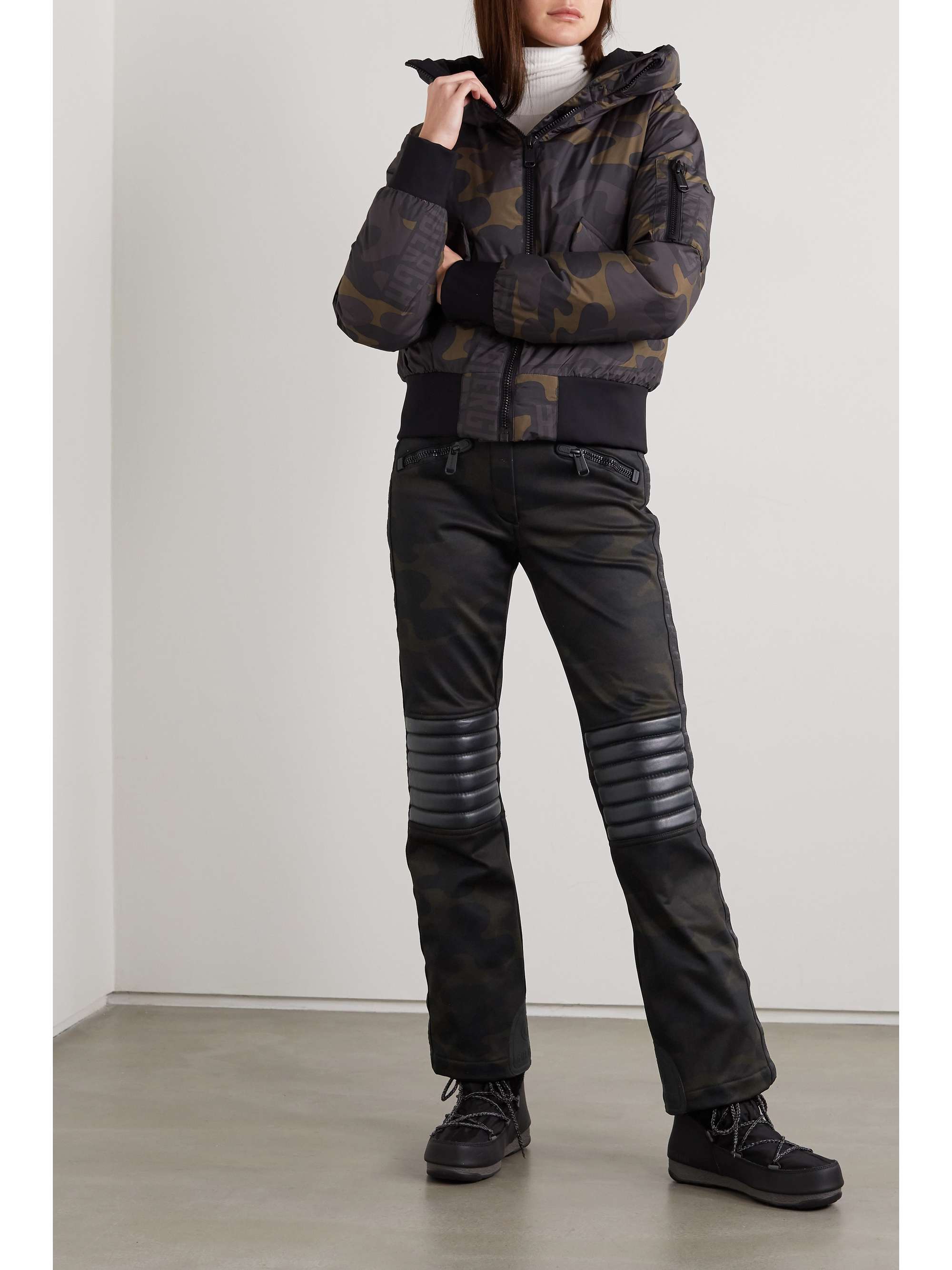 GOLDBERGH Battle belted camouflage-print bootcut ski pants