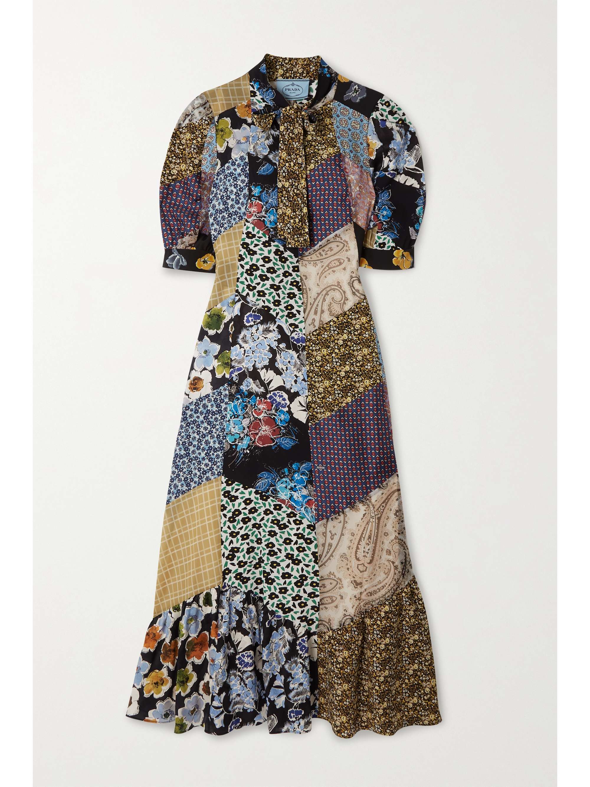 patchwork print dress